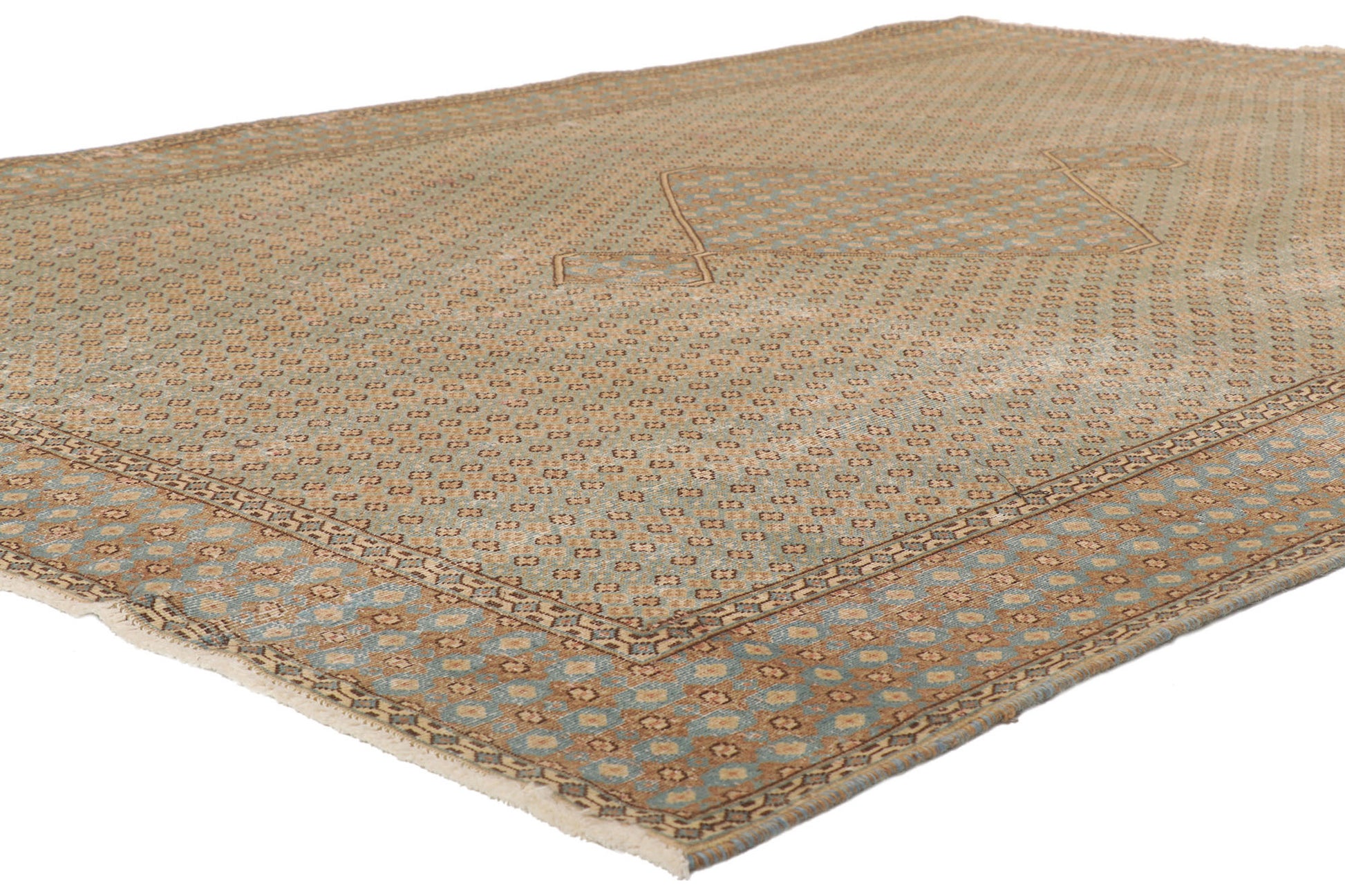 7 x 10 Vintage-Worn Persian Kerman Rug 53759