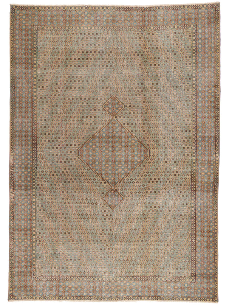 7 x 10 Vintage-Worn Persian Kerman Rug 53759