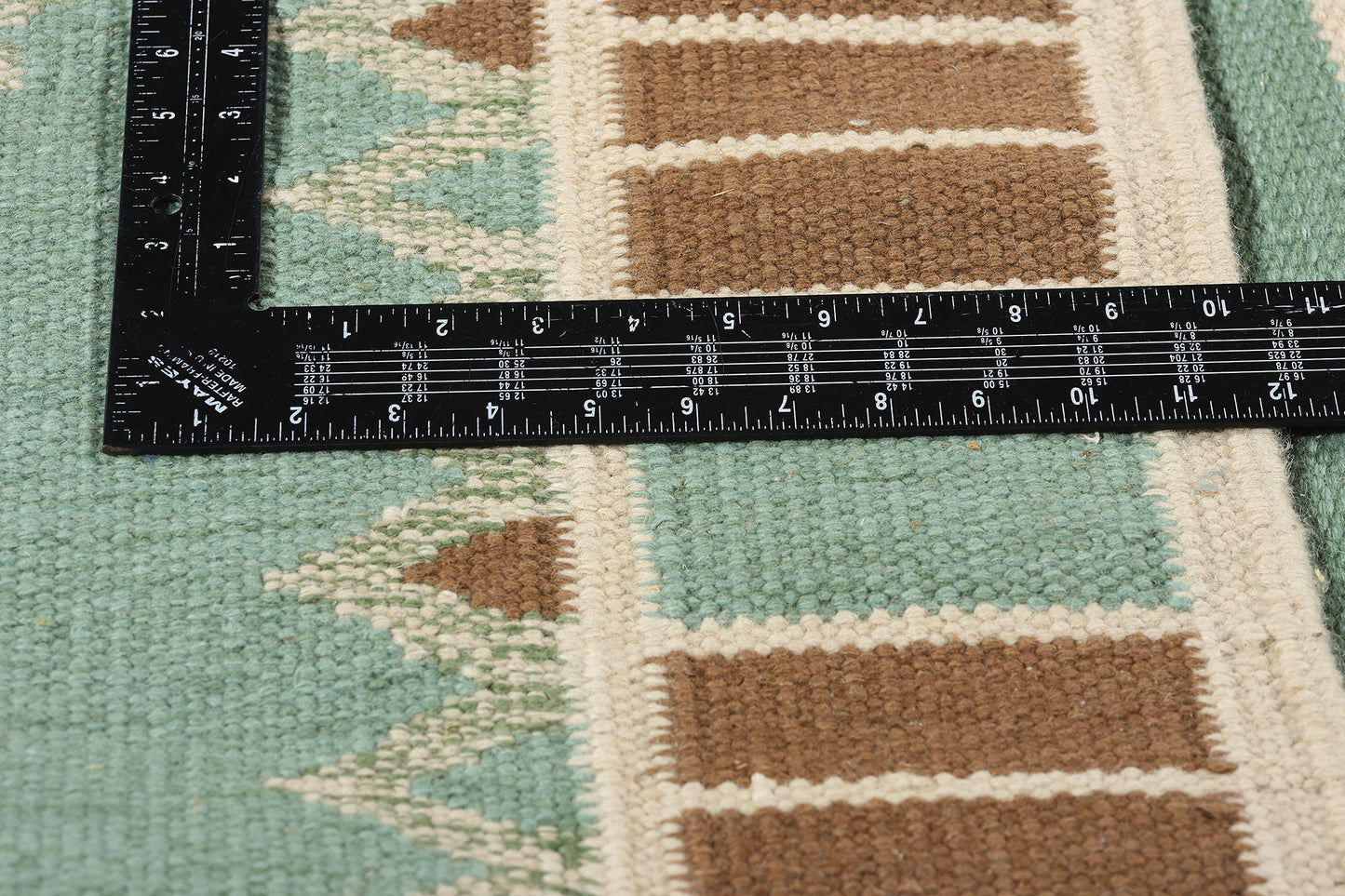 10 x 12 Scandinavian Modern Green Swedish Inspired Kilim Rug 31115