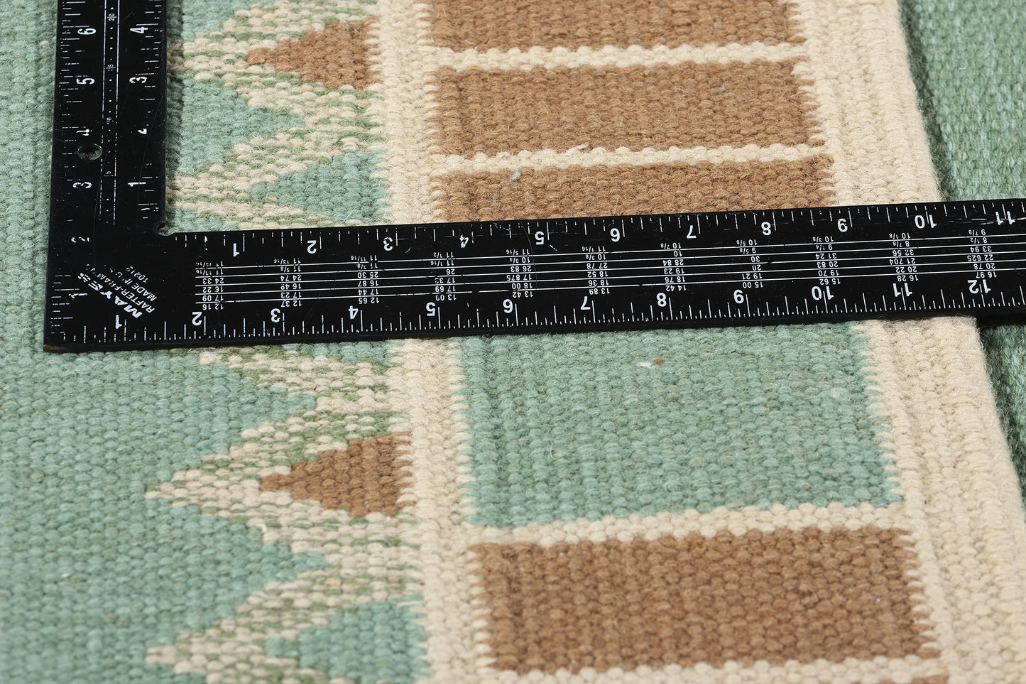 10 x 12 Scandinavian Modern Green Swedish Inspired Kilim Rug 31116