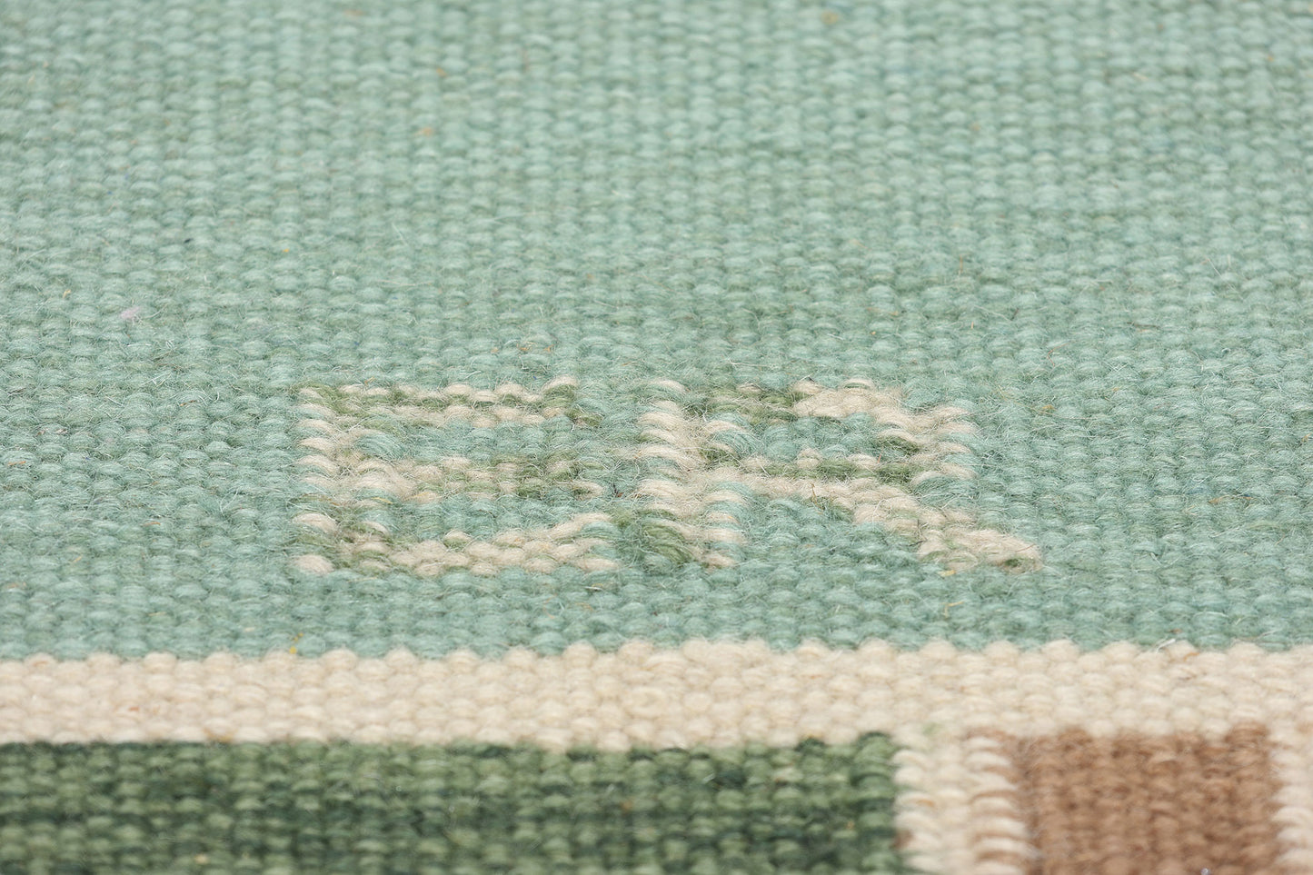 10 x 12 Scandinavian Modern Green Swedish Inspired Kilim Rug 31116