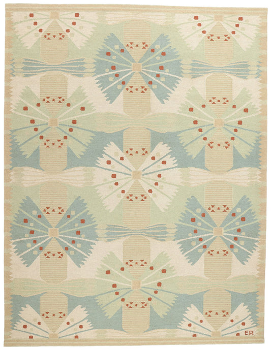 10 x 13 Scandinavian Modern Swedish Inspired Kilim Rug 31103