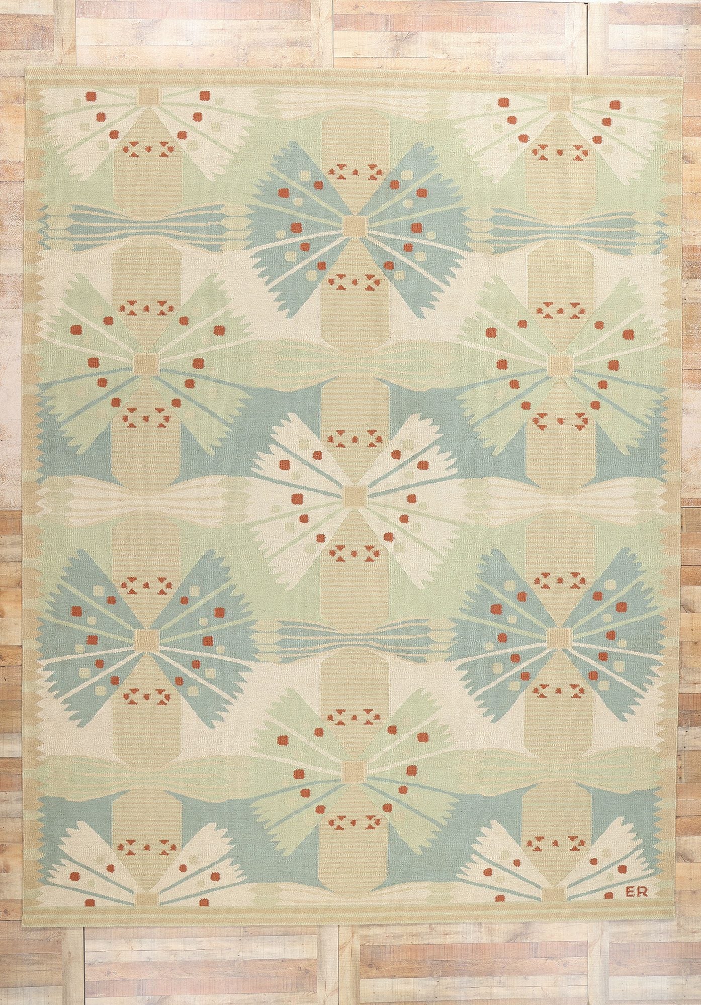 10 x 13 Scandinavian Modern Swedish Inspired Kilim Rug 31103