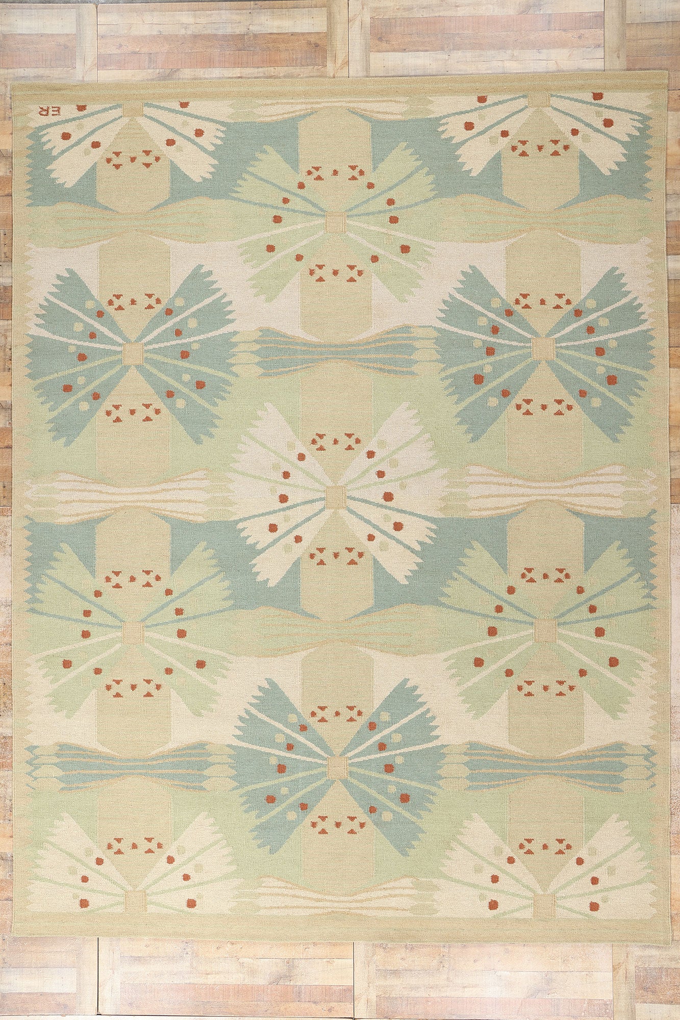 10 x 14 Scandinavian Modern Swedish Inspired Kilim Rug 31148