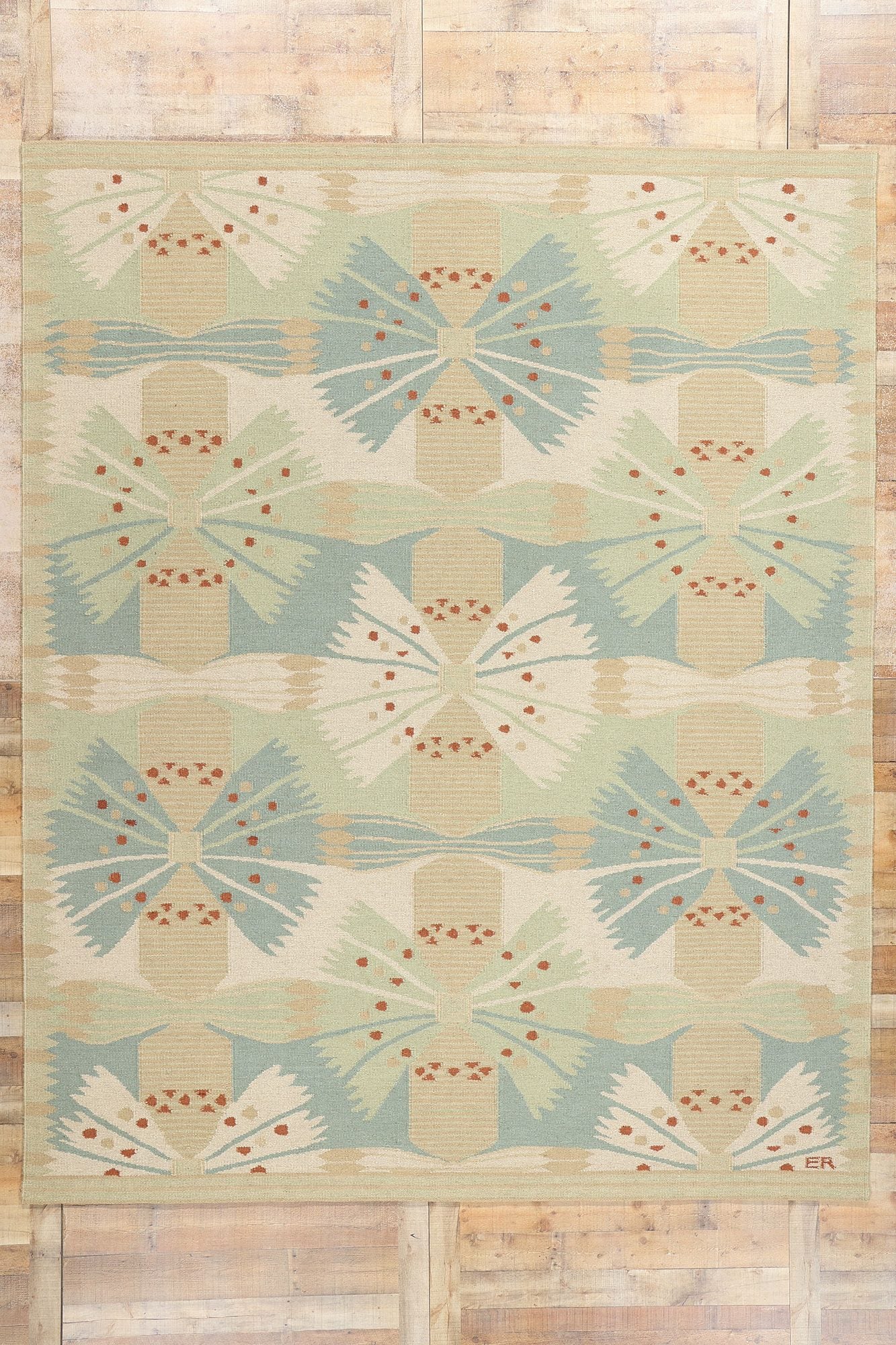 9 x 12 Scandinavian Modern Swedish Inspired Kilim Rug 31104