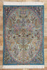 4 x 6 Signed Blue Persian Tabriz Tree of Life Rug 78775