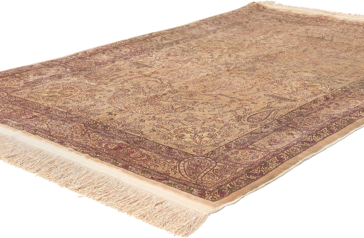 3 x 5 Antique Turkish Silk Hereke Prayer Rug 78665