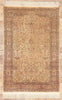 3 x 5 Antique Turkish Silk Hereke Prayer Rug 78665