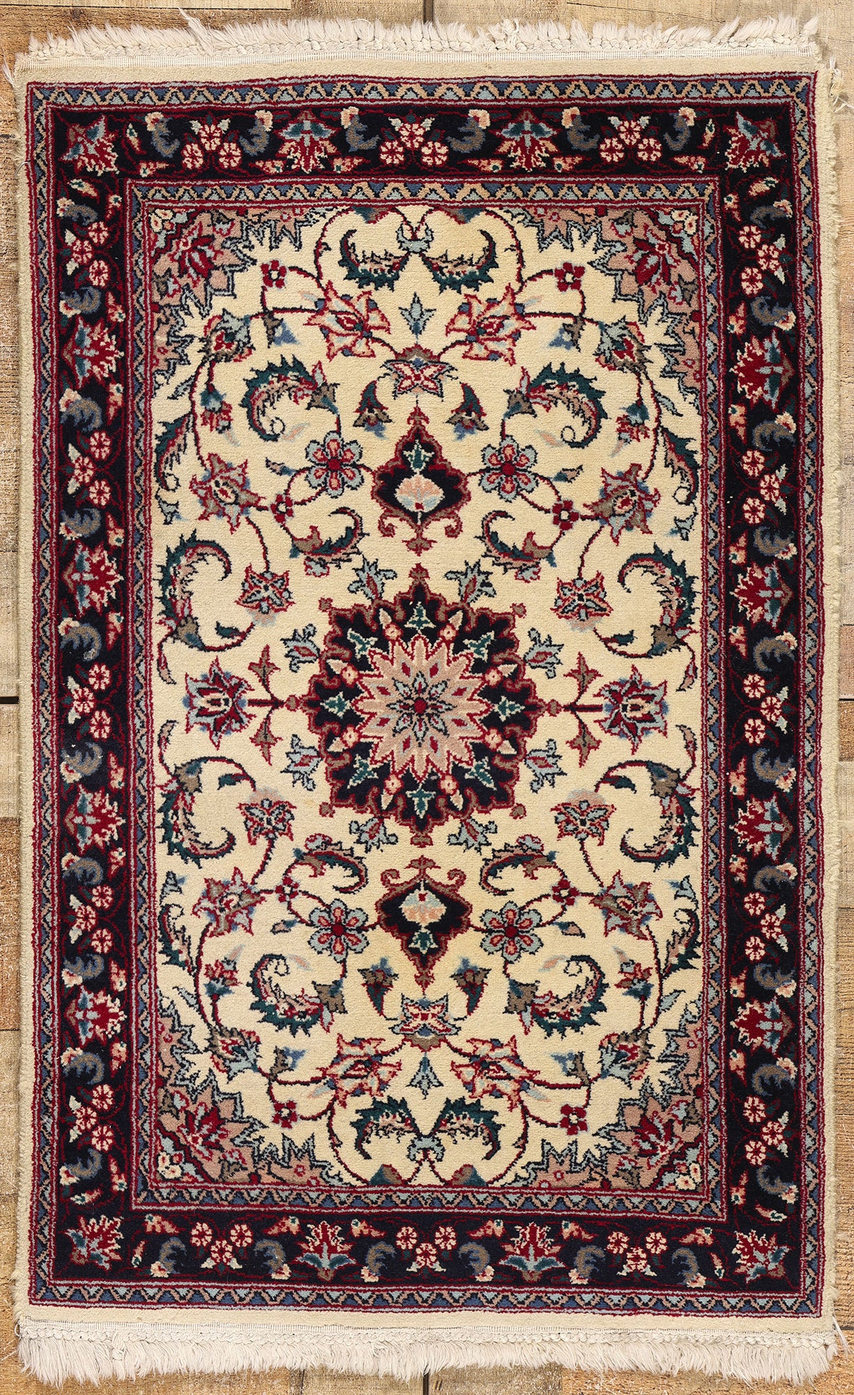 2 x 3 Vintage Beige Chinese Tabriz Rug 78695
