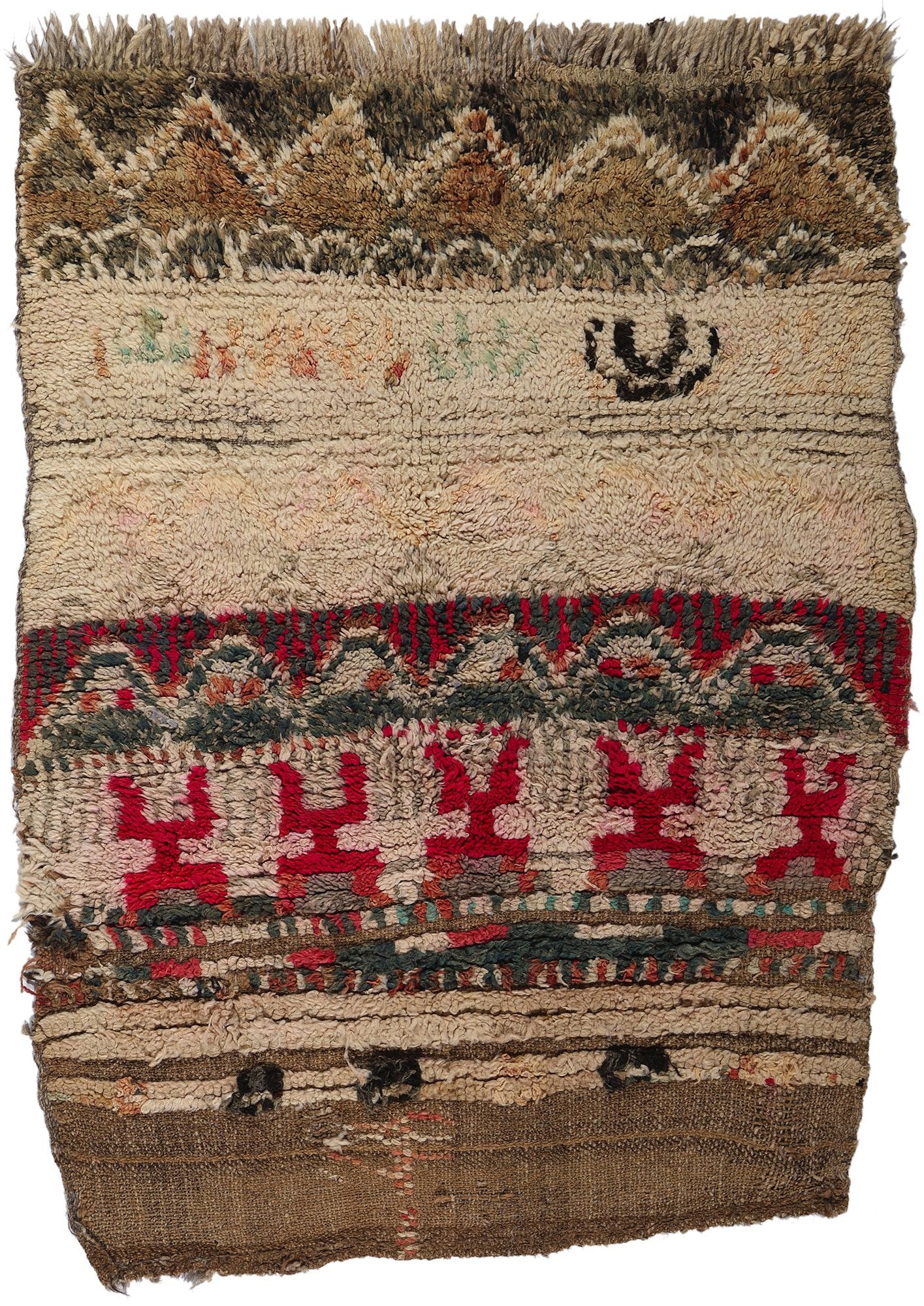 3 x 4 Vintage Brown Boujad Moroccan Rug 21833