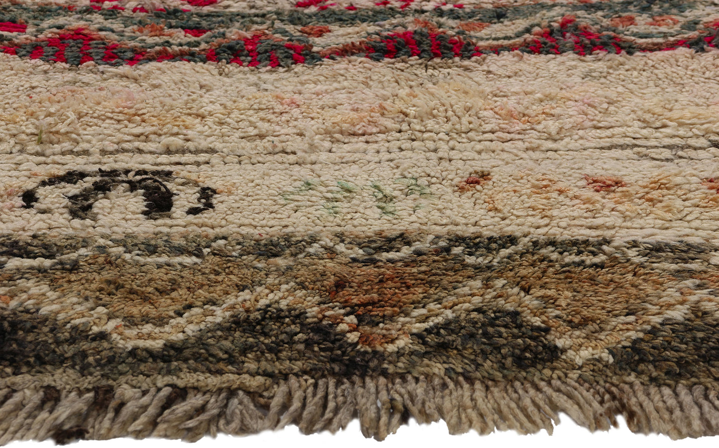 3 x 4 Vintage Brown Boujad Moroccan Rug 21833