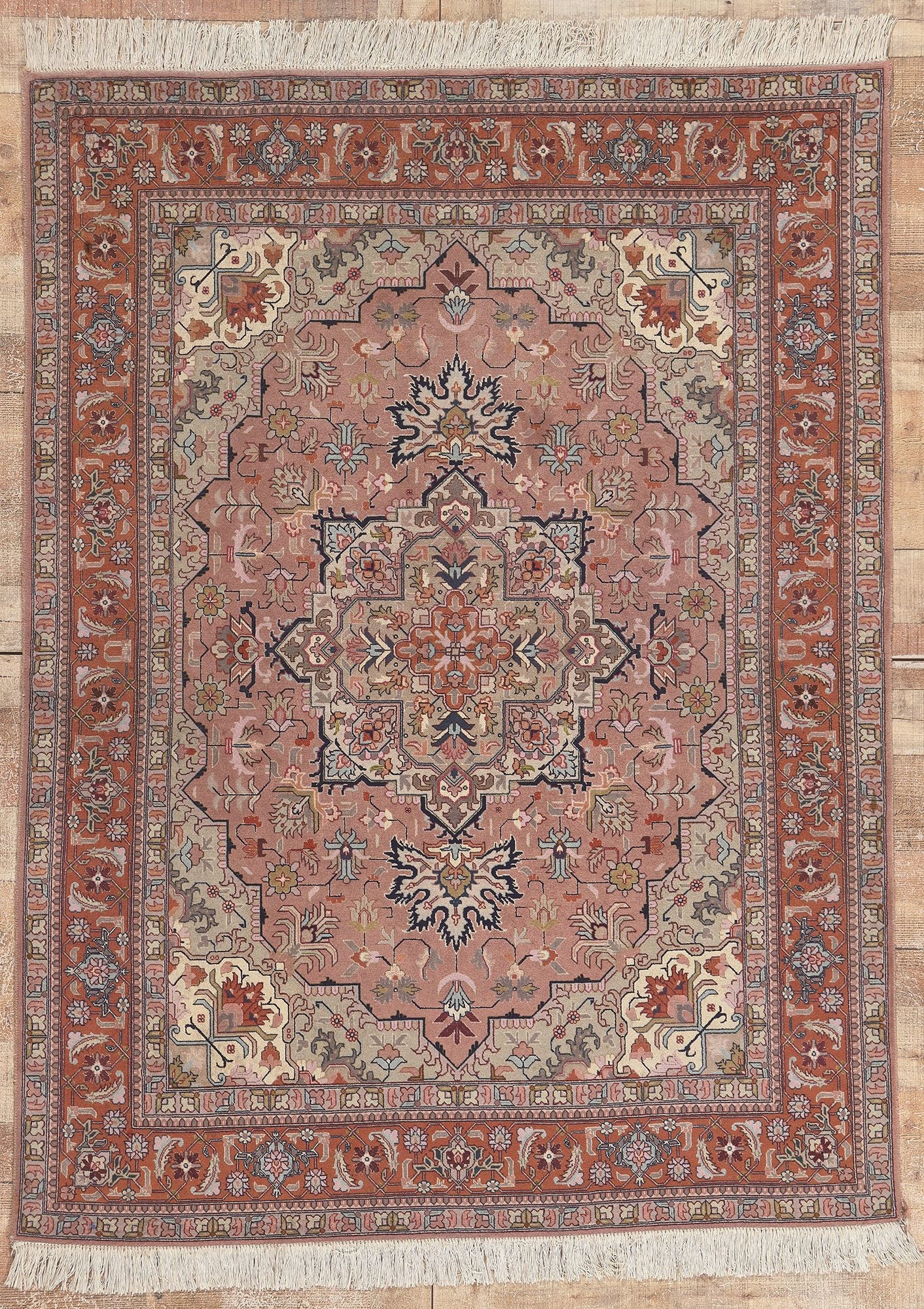 5 x 6 Vintage Persian Tabriz Rug 78686