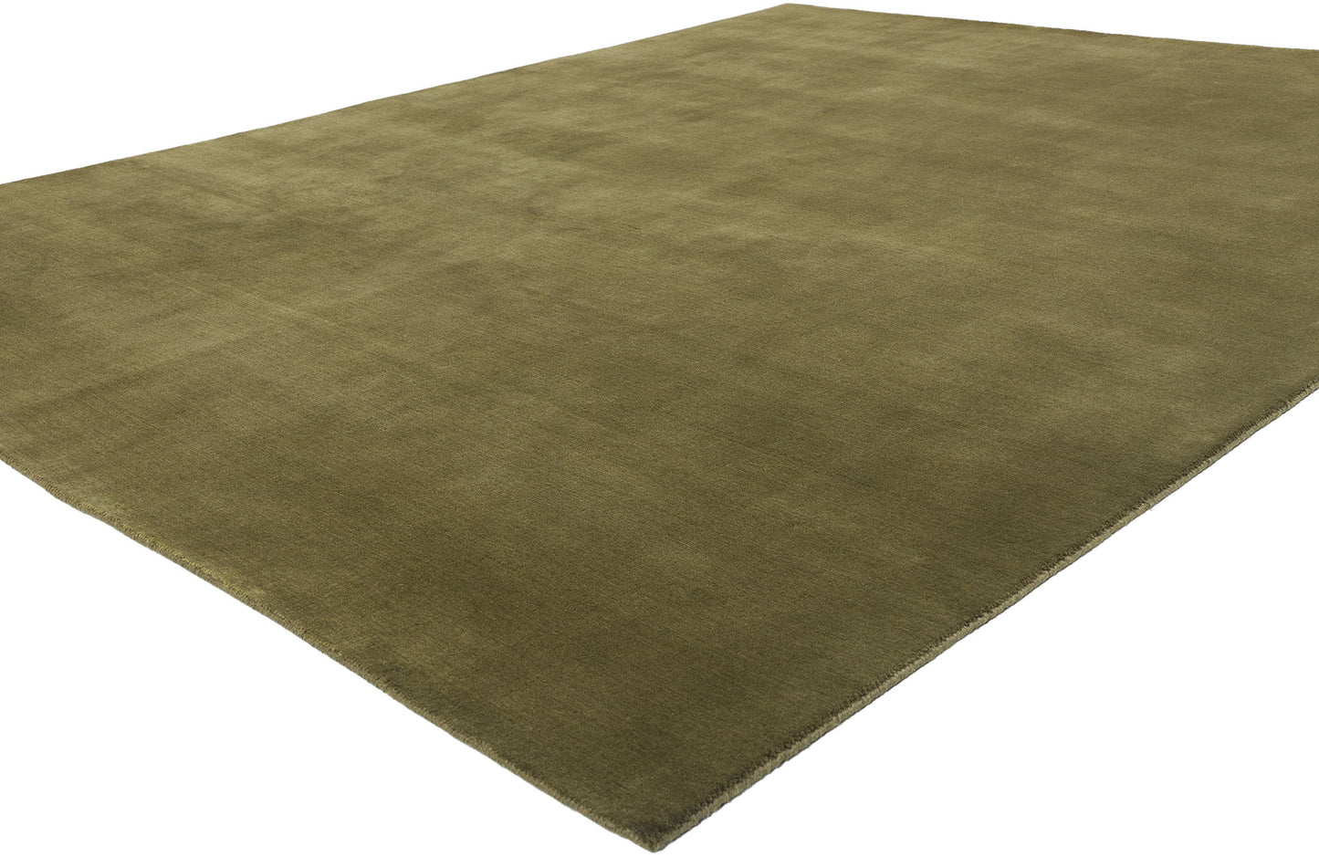 8 x 10 Solid Olive Green Modern Rug 31154