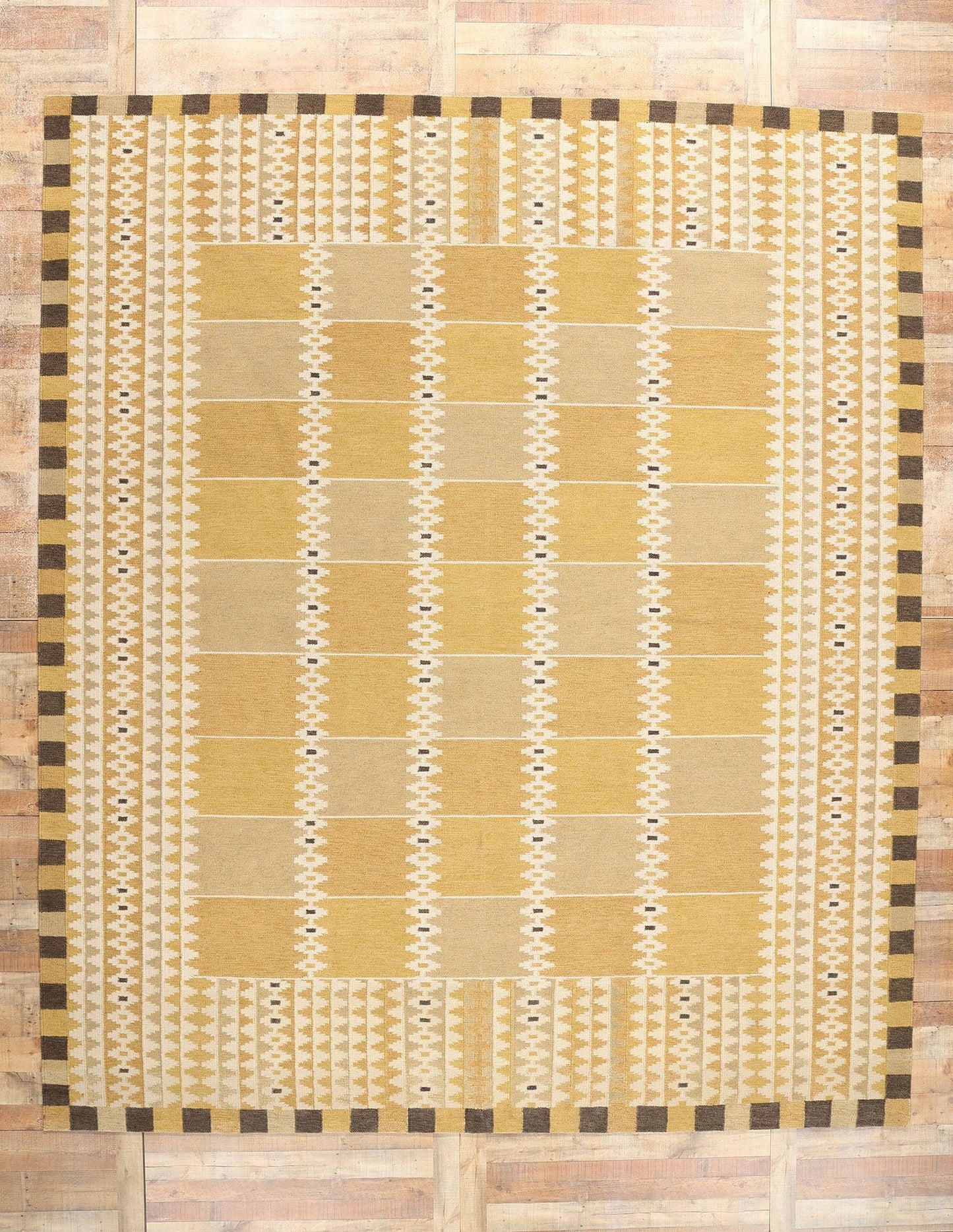 11 x 13 Scandinavian Modern Swedish Inspired Kilim Rug 31005