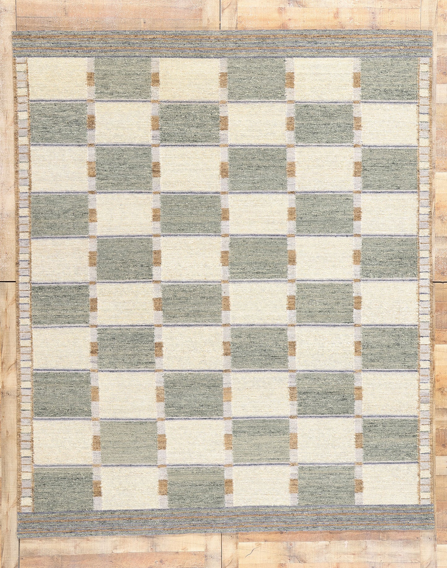 8 x 10 Scandinavian Modern Swedish Inspired Kilim Rug 31335