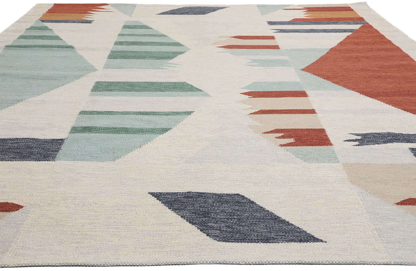 9 x 12 Contemporary Scandinavian Swedish Inspired Kilim Rug 31334