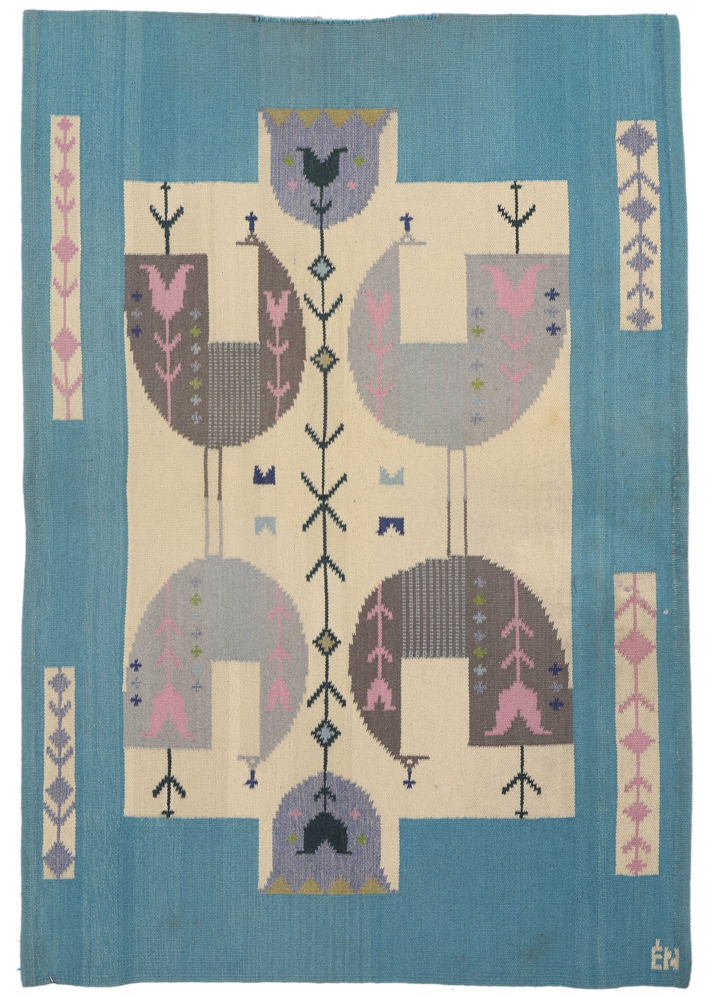 4 x 6 Eva Nemeth Vintage Swedish Scandinavian Tapestry 78731