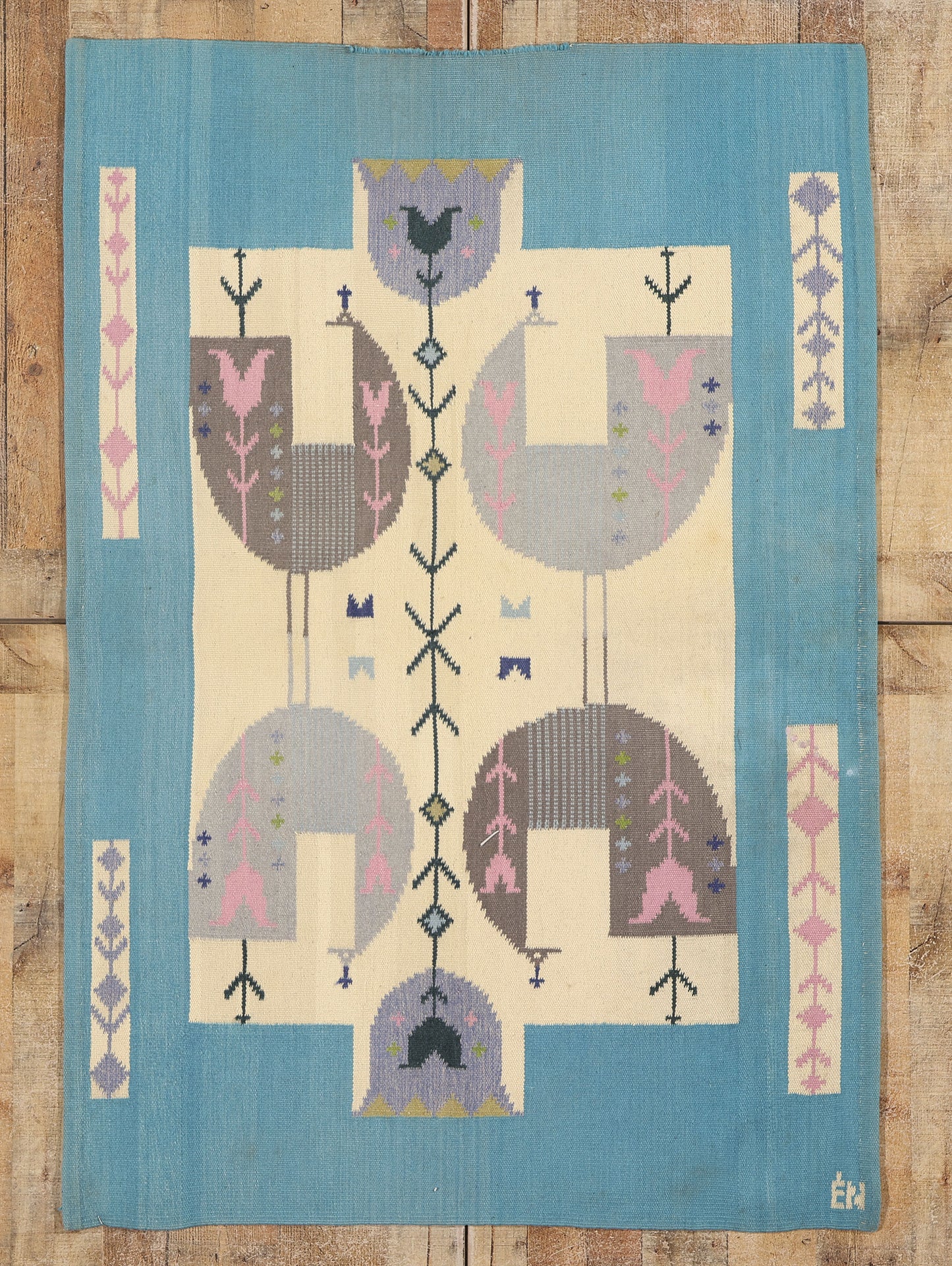4 x 6 Eva Nemeth Vintage Swedish Scandinavian Tapestry 78731
