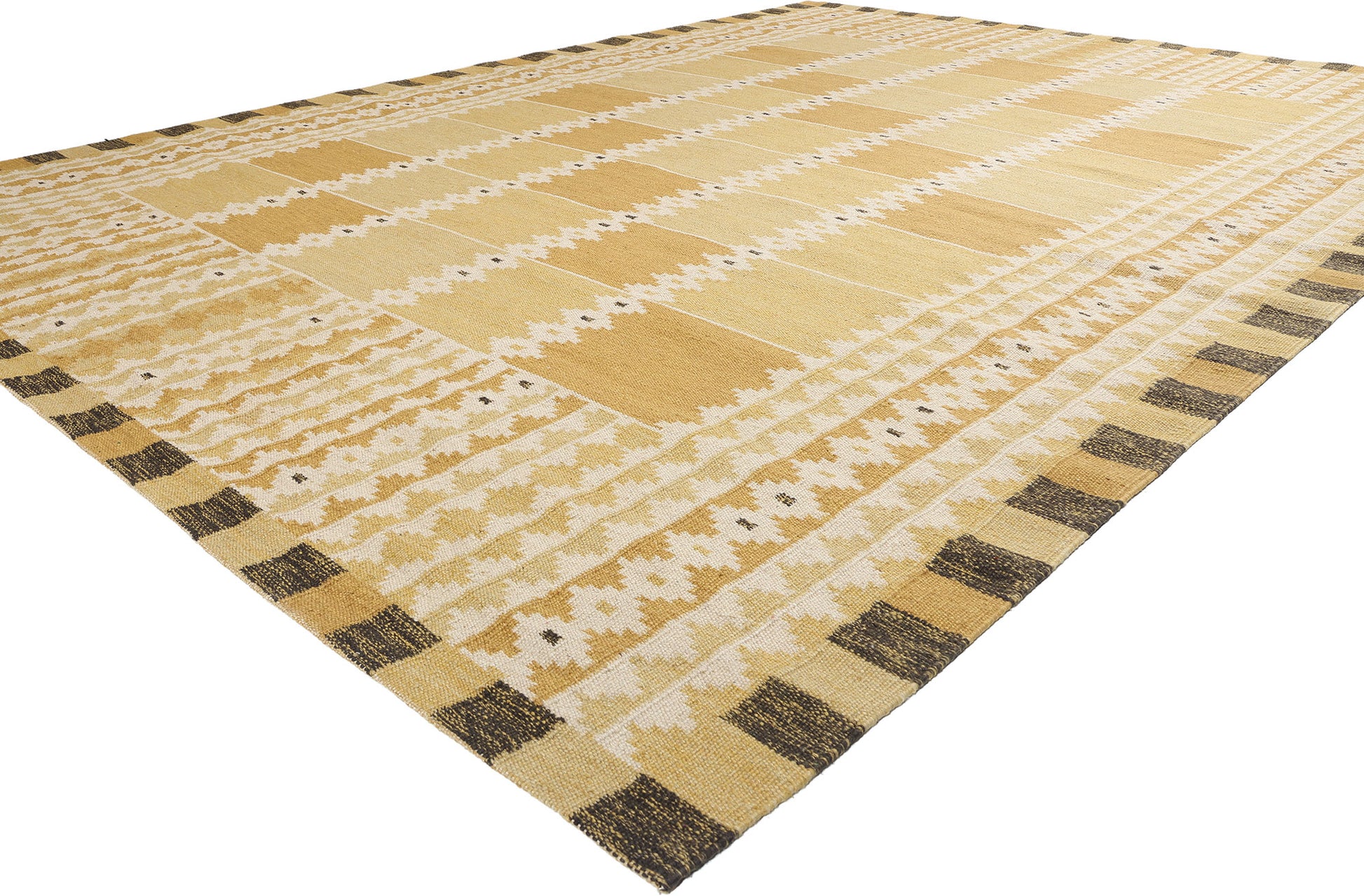 10 x 14 Scandinavian Modern Swedish Inspired Kilim Rug 31100