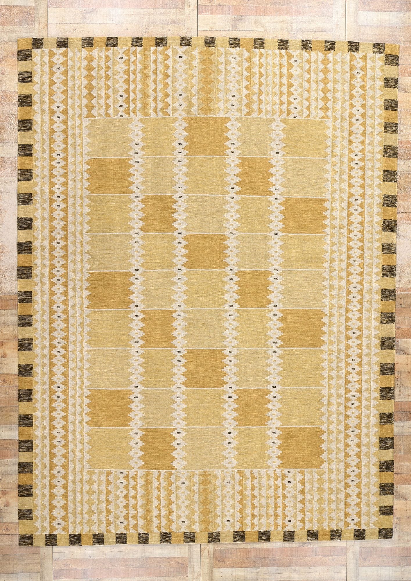 10 x 14 Scandinavian Modern Swedish Inspired Kilim Rug 31100