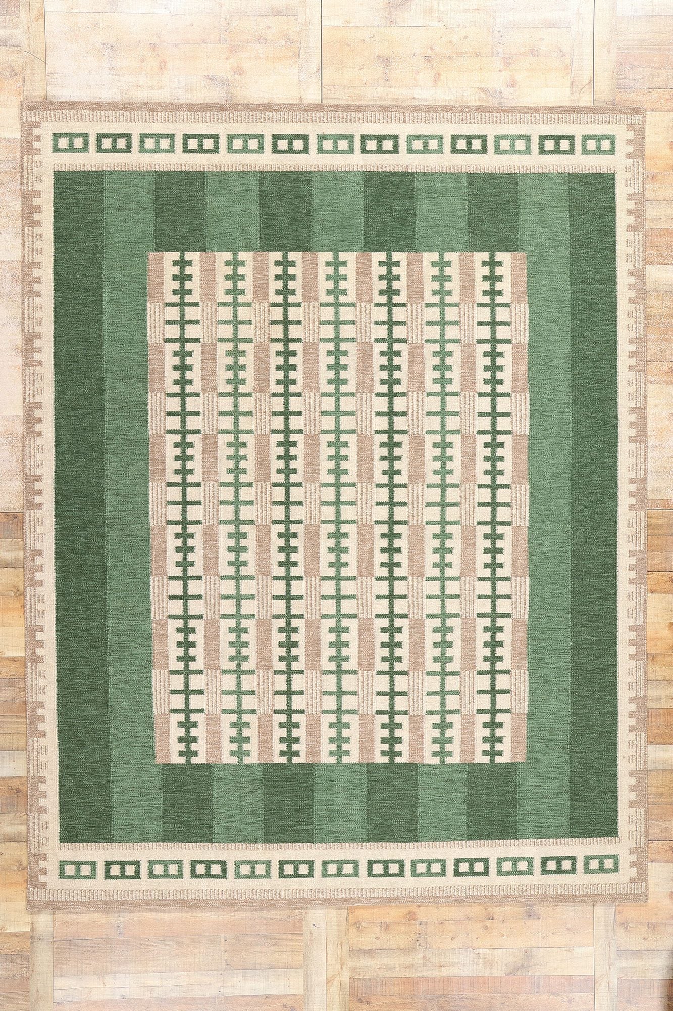 9 x 12 Scandinavian Modern Swedish Inspired Kilim Rug 31128