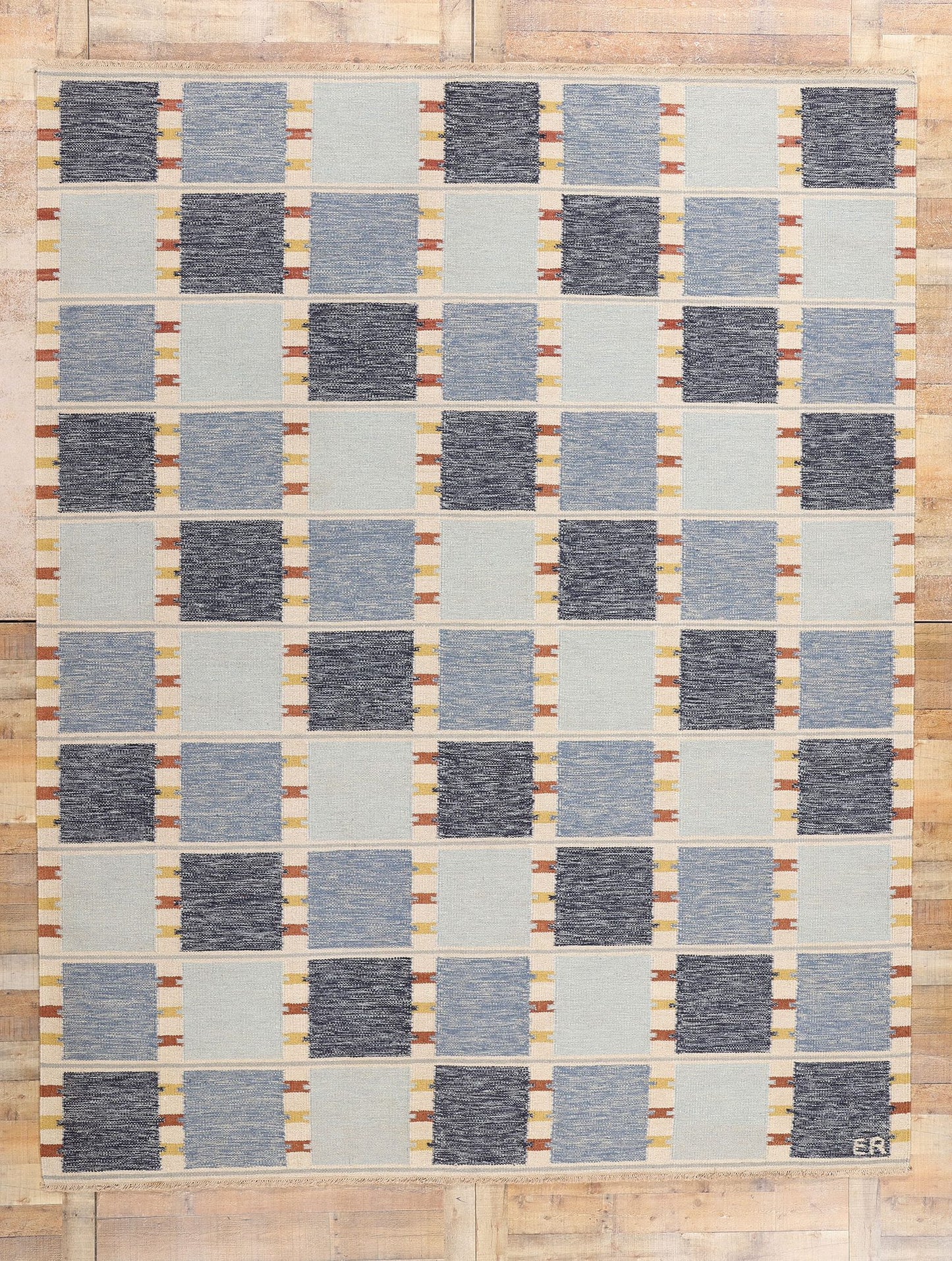 9 x 12 Scandinavian Modern Swedish Inspired Kilim Rug 31124