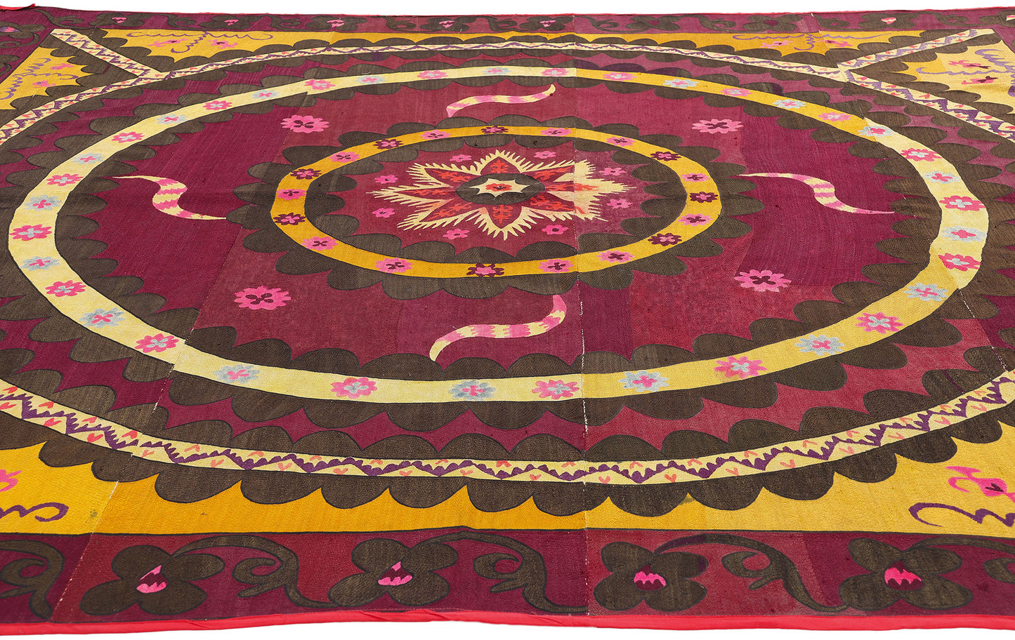 8 x 8 Antique Uzbek Suzani Tapestry 78843