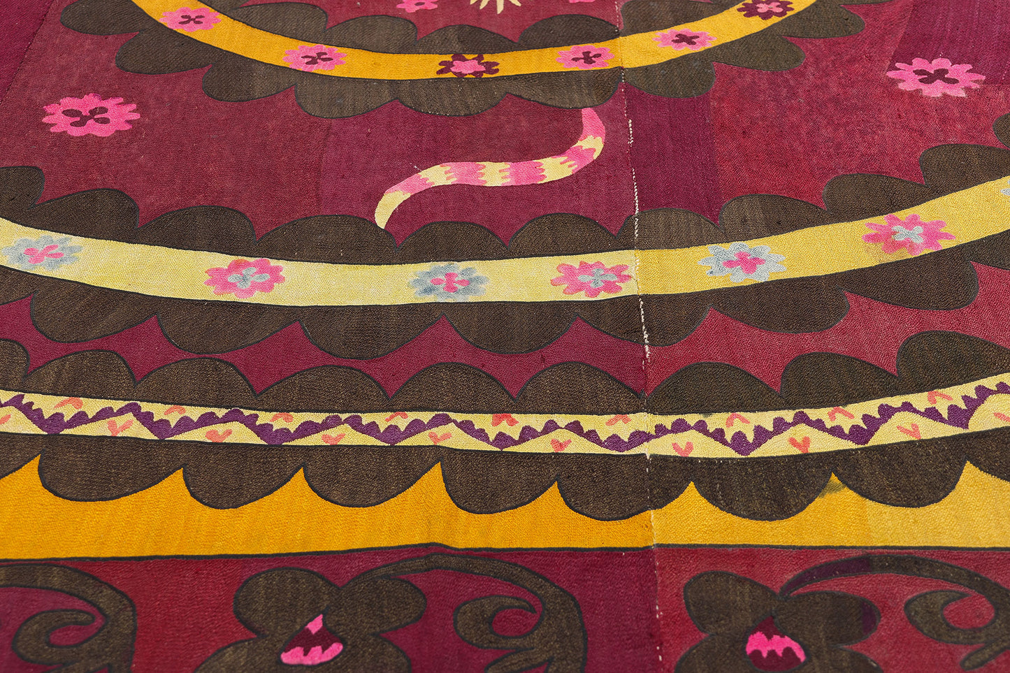8 x 8 Antique Uzbek Suzani Tapestry 78843