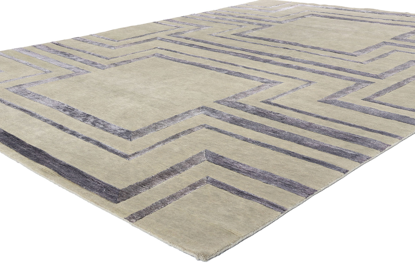 8 x 10 Transitional High-Low Wool and Silk Rug 31021