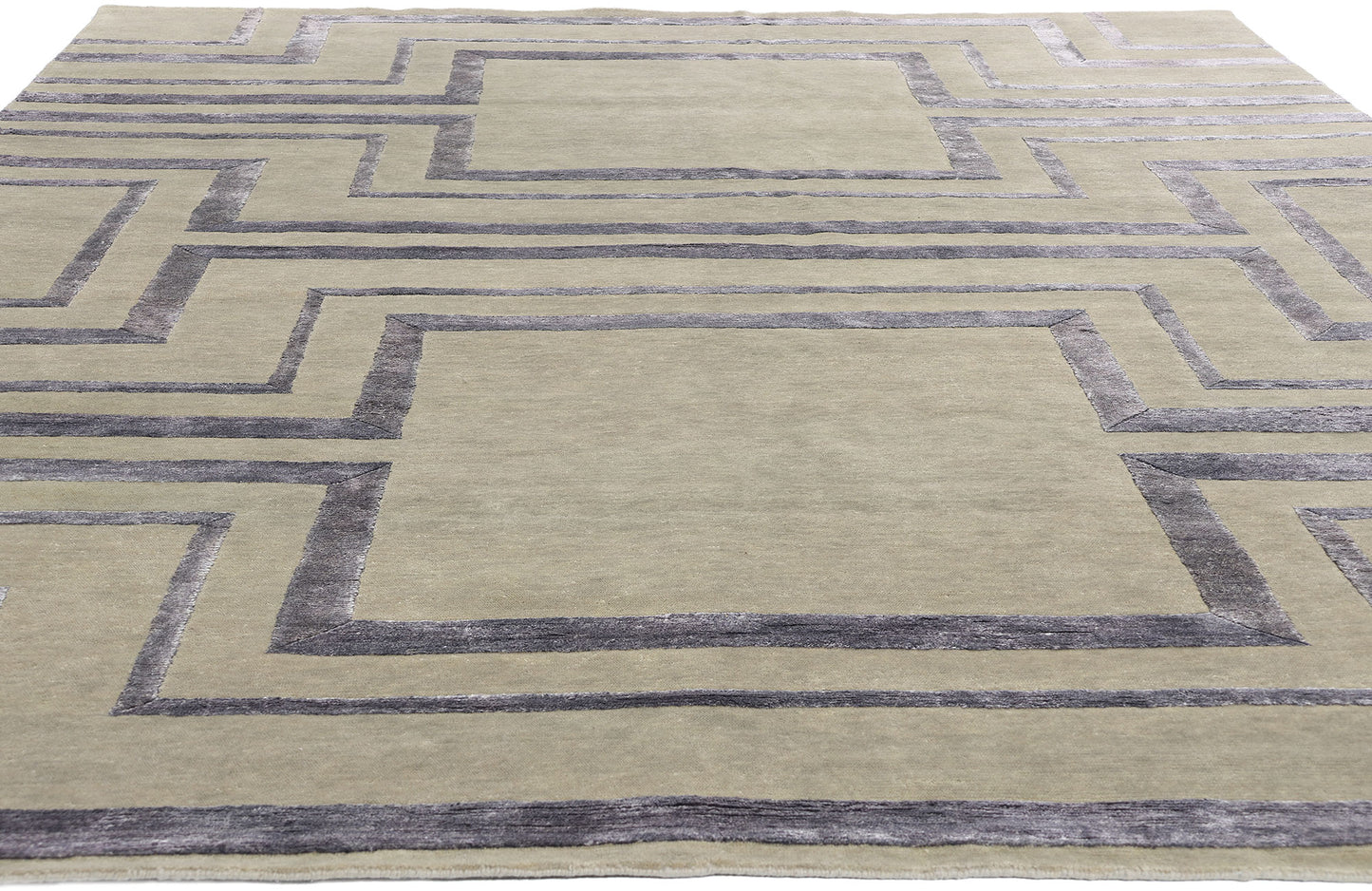8 x 10 Transitional High-Low Wool and Silk Rug 31021