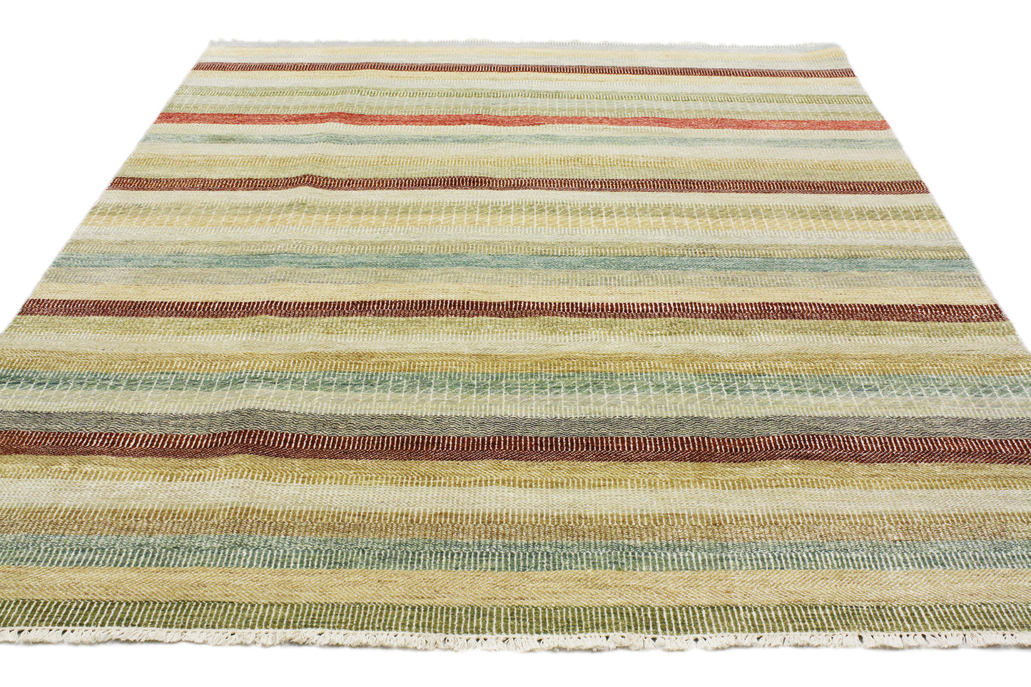 6 x 9 Transitional Striped Indian Rug 30282