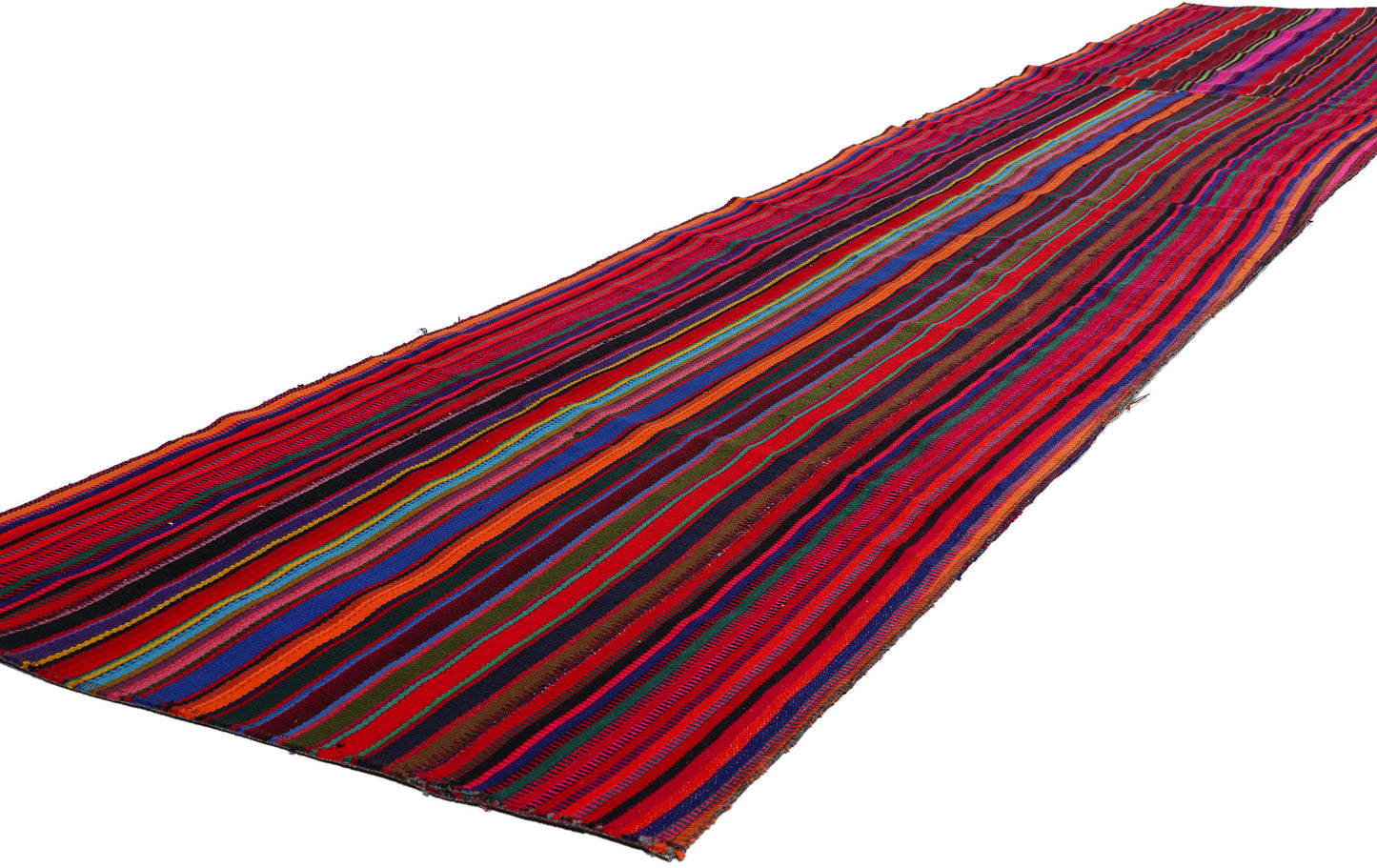 2 x 13 Vintage Turkish Striped Kilim Rug 78741