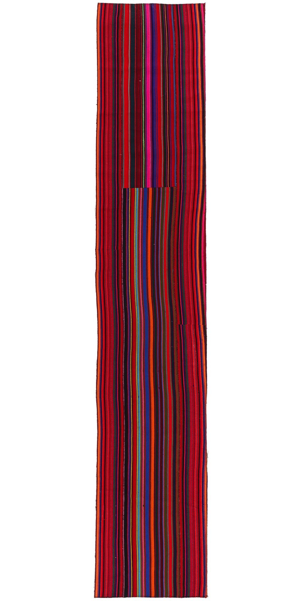 2 x 13 Vintage Turkish Striped Kilim Rug 78741