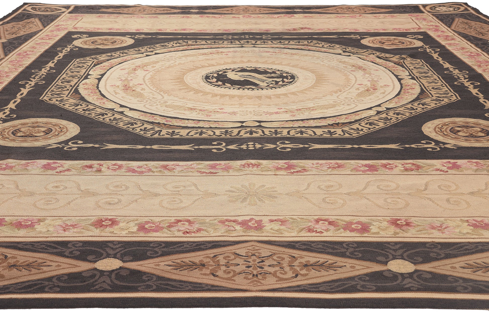 9 x 12 Vintage Chinese Aubusson Rug 78654