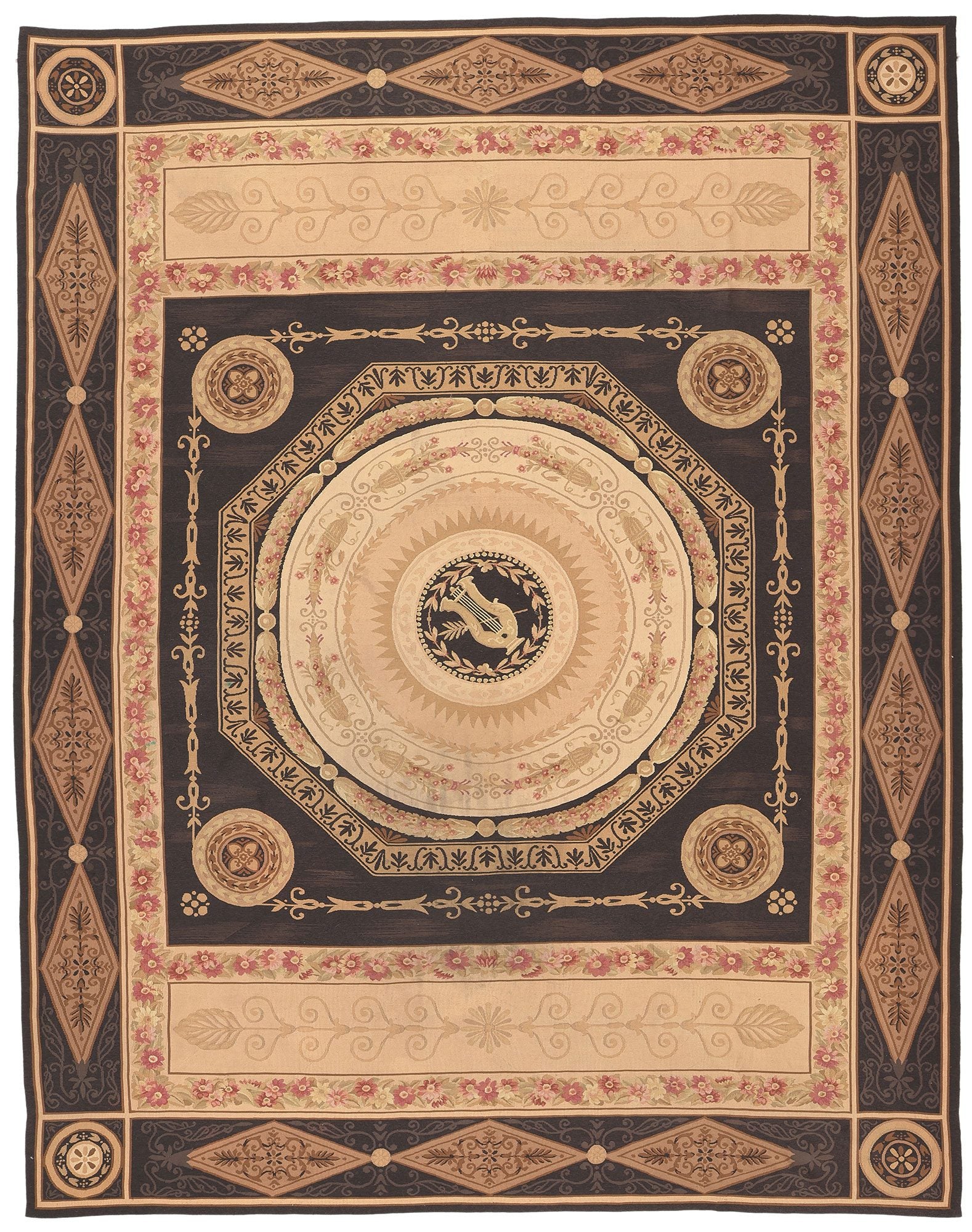 9 x 12 Vintage Chinese Aubusson Rug 78654