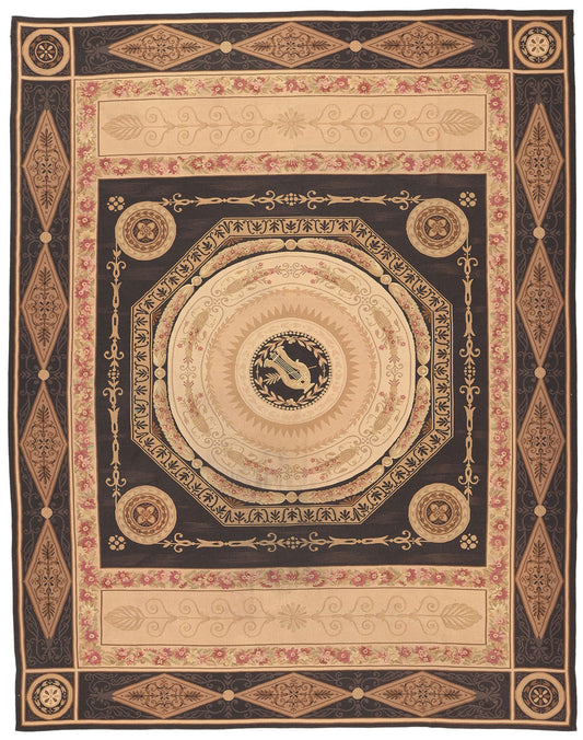 9 x 12 Vintage Chinese Aubusson Rug 78654