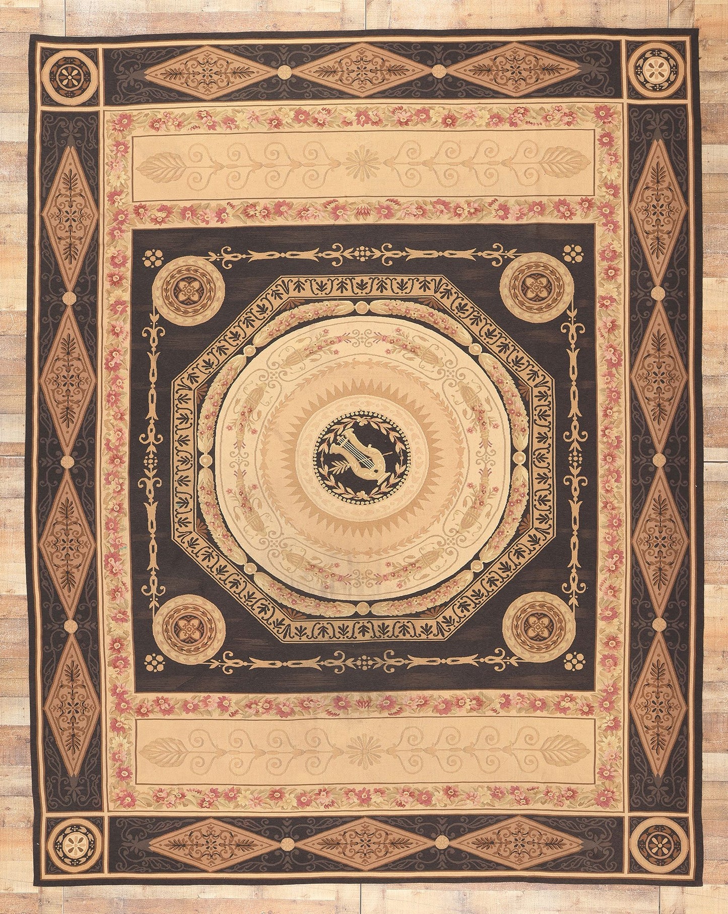 9 x 12 Vintage Chinese Aubusson Rug 78654