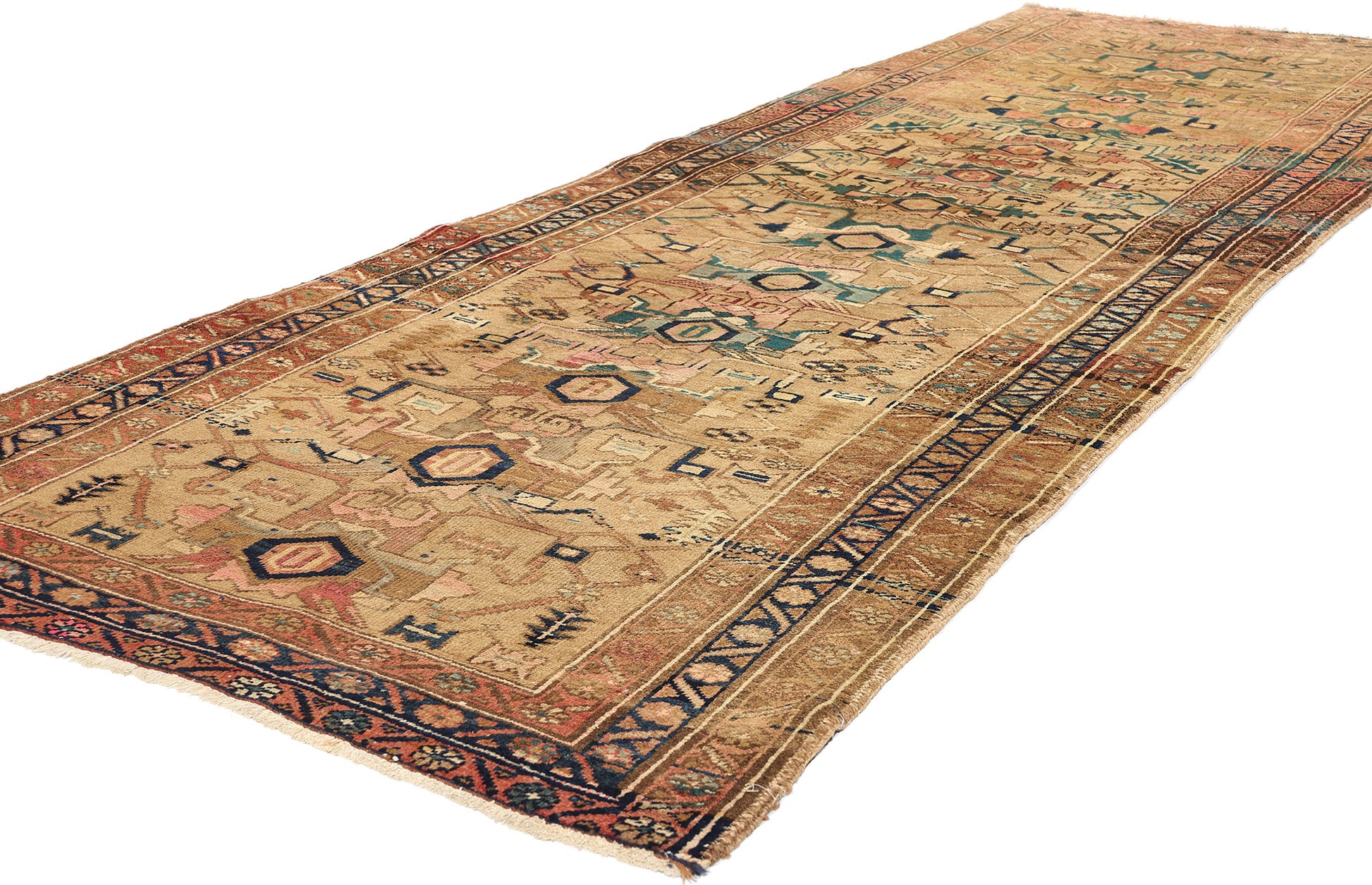 4 x 11 Vintage Persian Azerbaijan Rug 75366