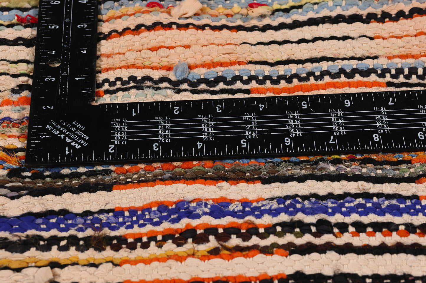 4 x 9 Vintage Checkered Moroccan Azilal Rag Rug 21760