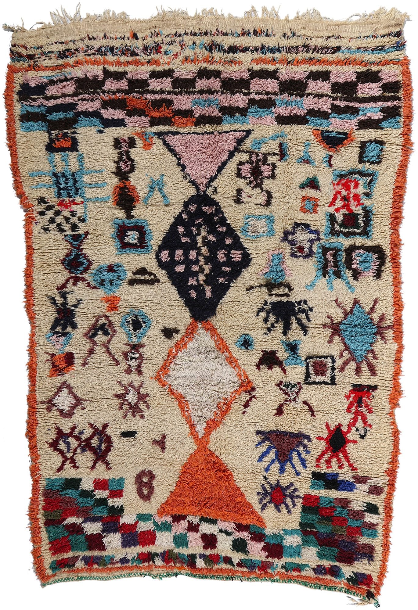 6 x 9 Colorful Vintage Moroccan Azilal Rug 21782