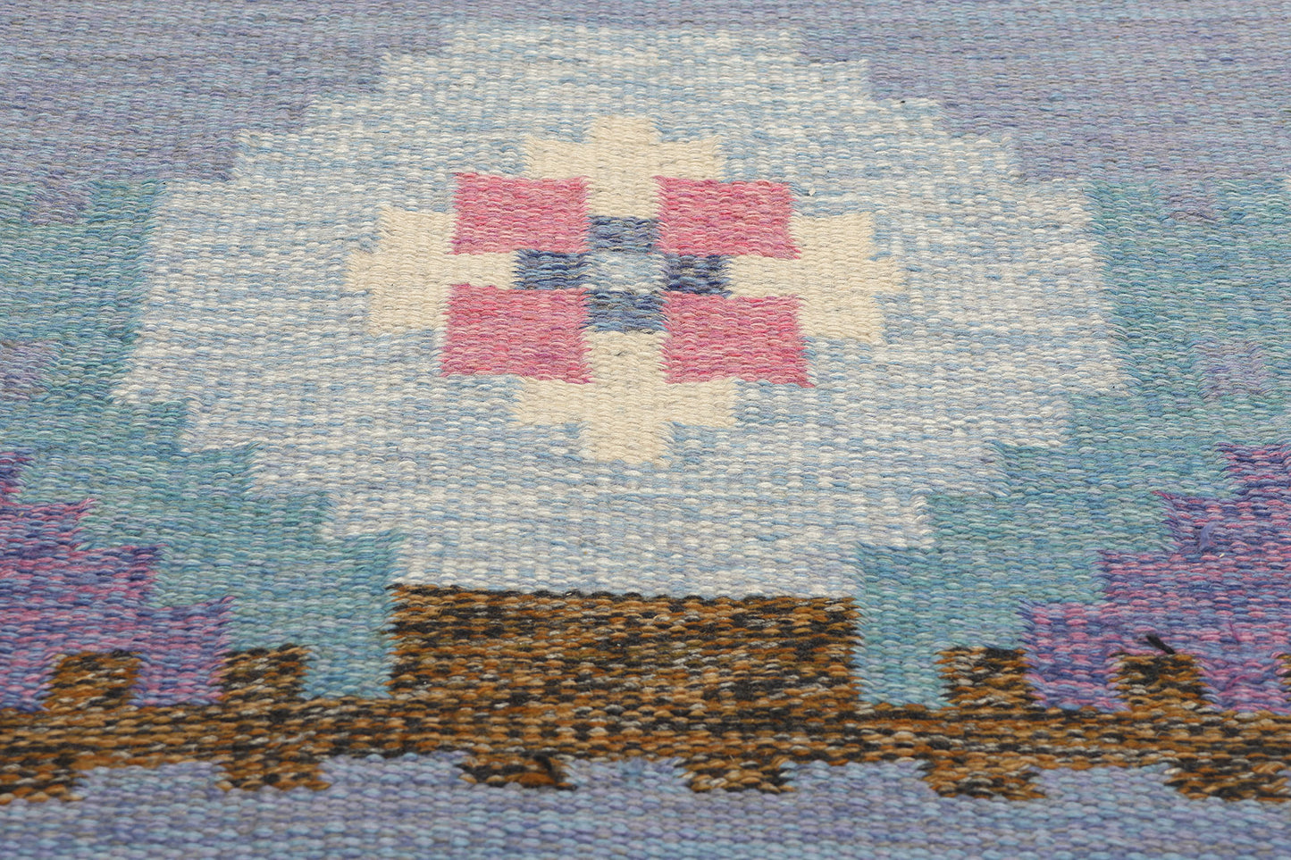 5 x 8 Ragnar Edberg Vintage Blue Swedish Rollakan Rug 78822