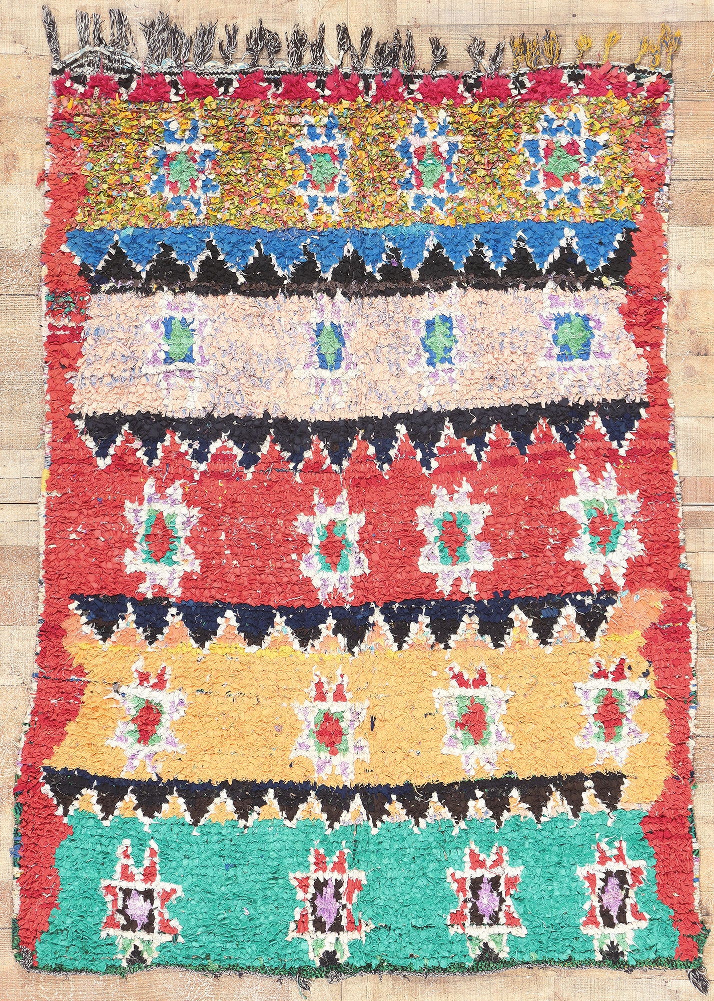 5 x 6 Vintage Boujad Moroccan Rag Rug 20457
