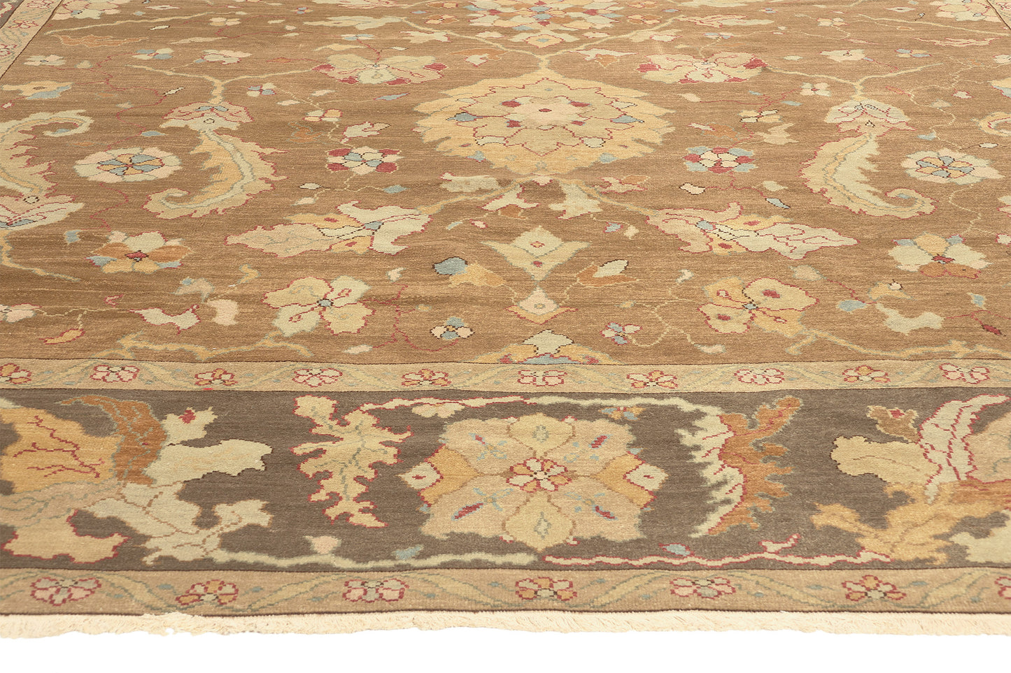 9 x 12 Vintage Brown Turkish Oushak Rug 74372