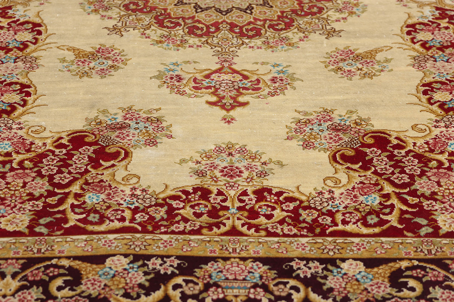 3 x 5 Vintage Chinese Silk Qum Rug 78810