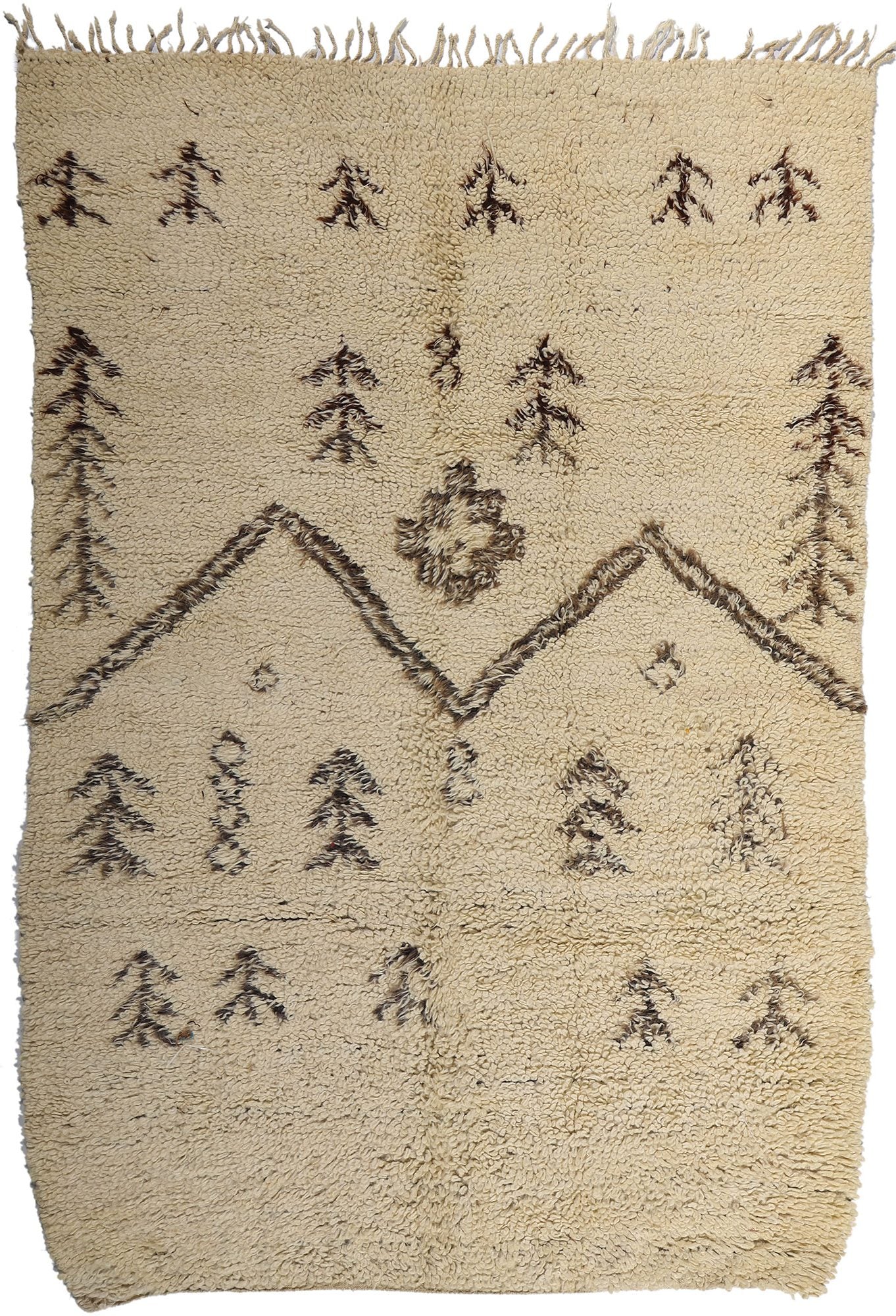 6 x 9 Vintage Neutral Moroccan Azilal Rug 21730