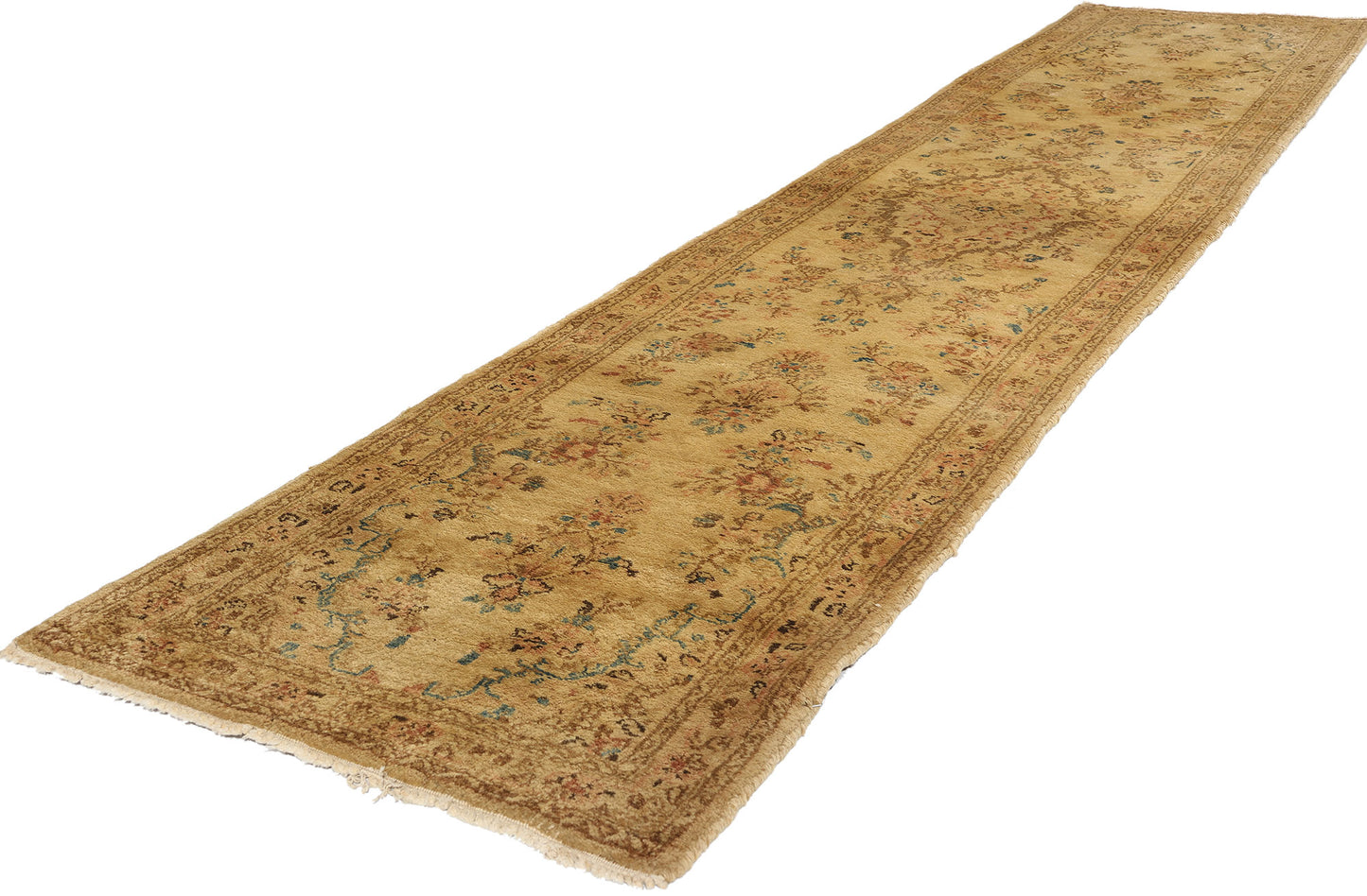 2 x 12 Vintage Neutral Persian Kerman Rug 71661