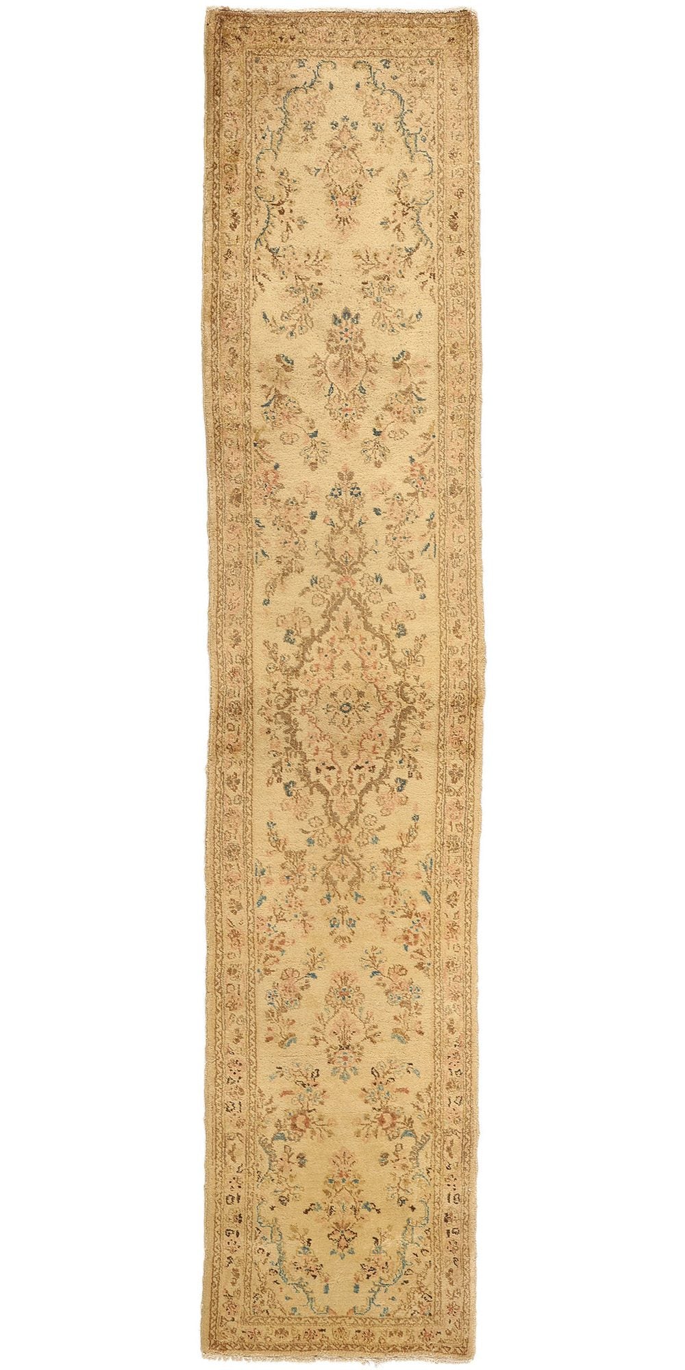 2 x 12 Vintage Neutral Persian Kerman Rug 71661