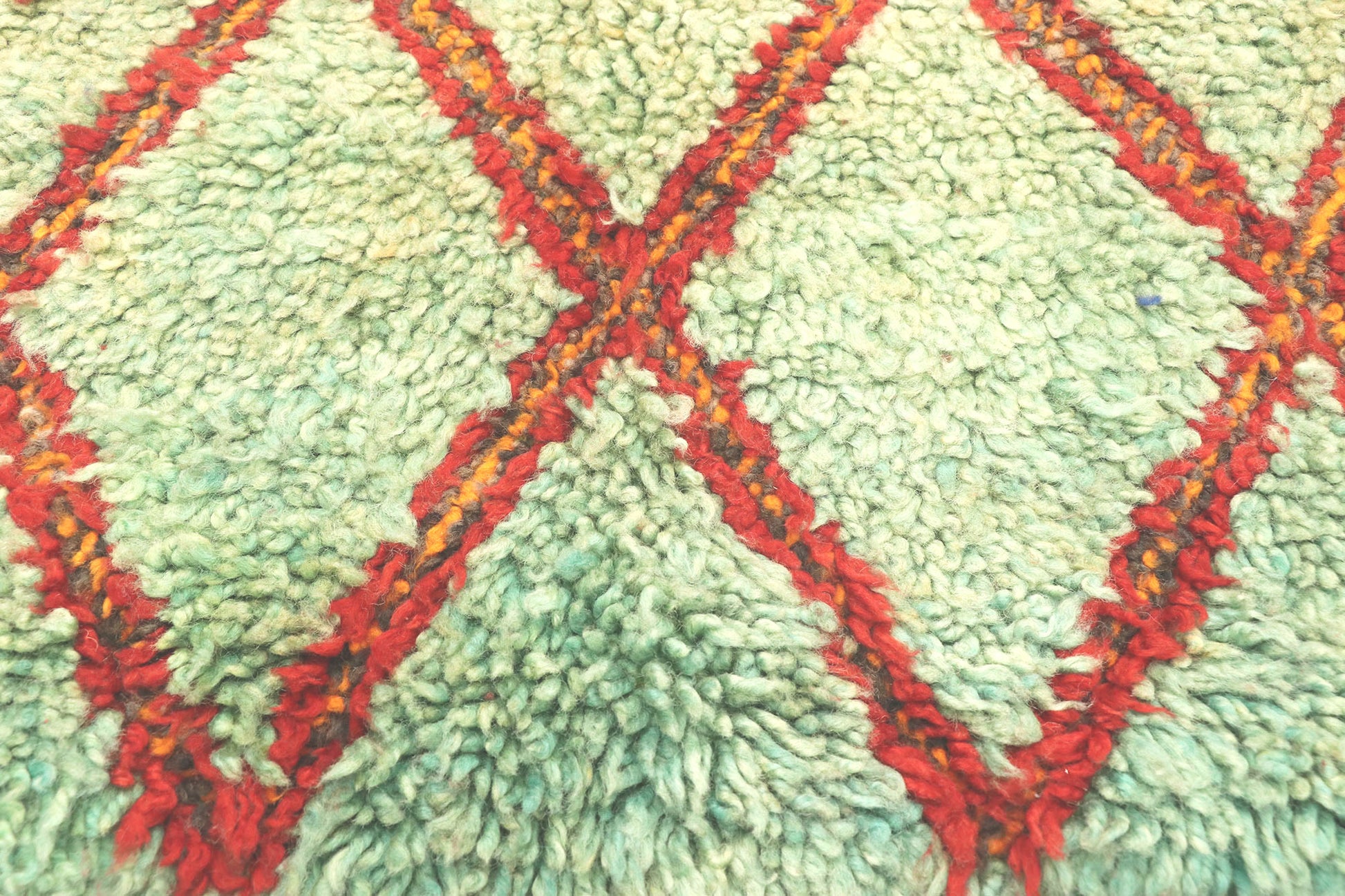 6 x 10 Vintage Green Moroccan Beni Ourain Rug 20967