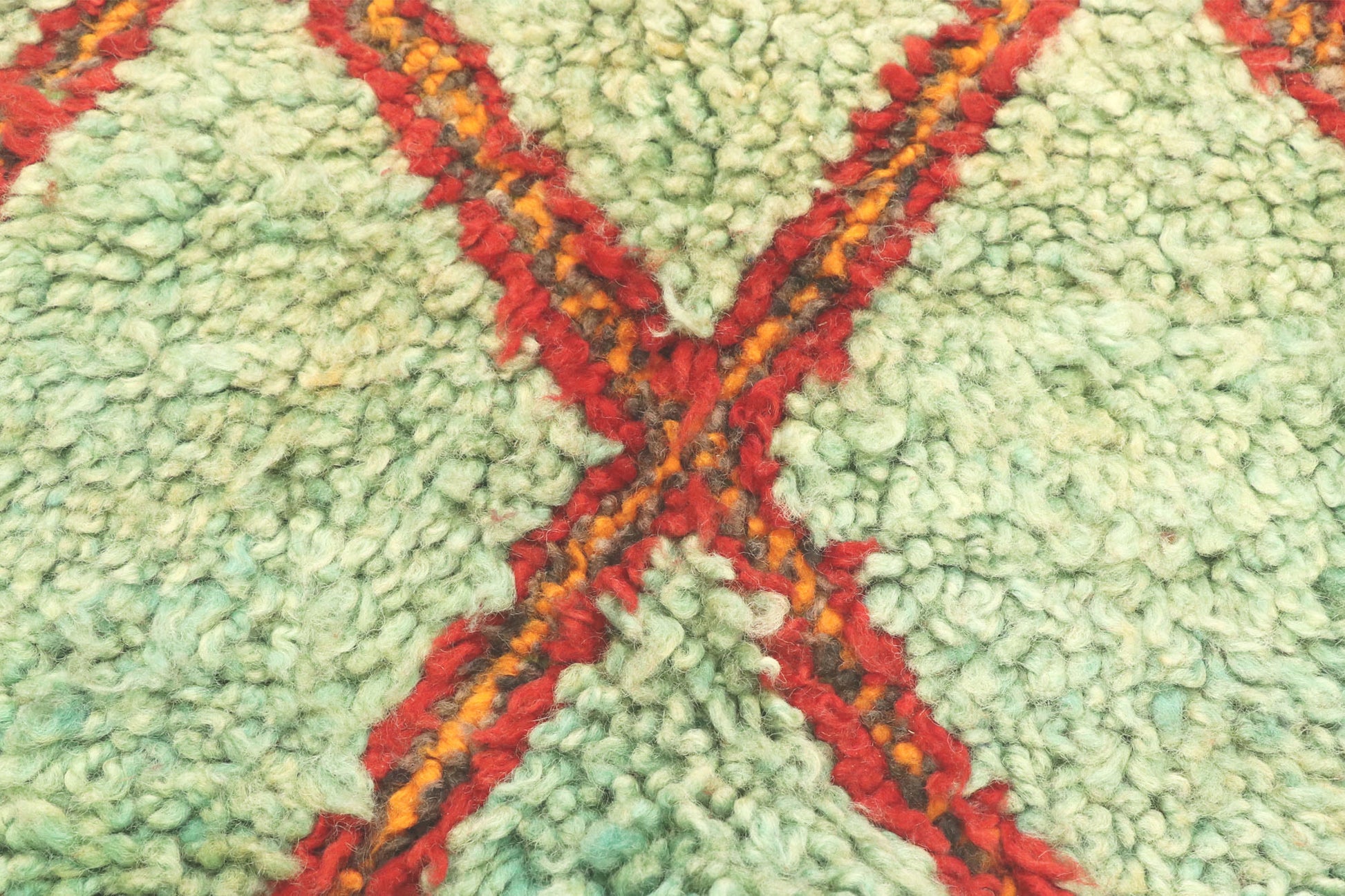 6 x 10 Vintage Green Moroccan Beni Ourain Rug 20967