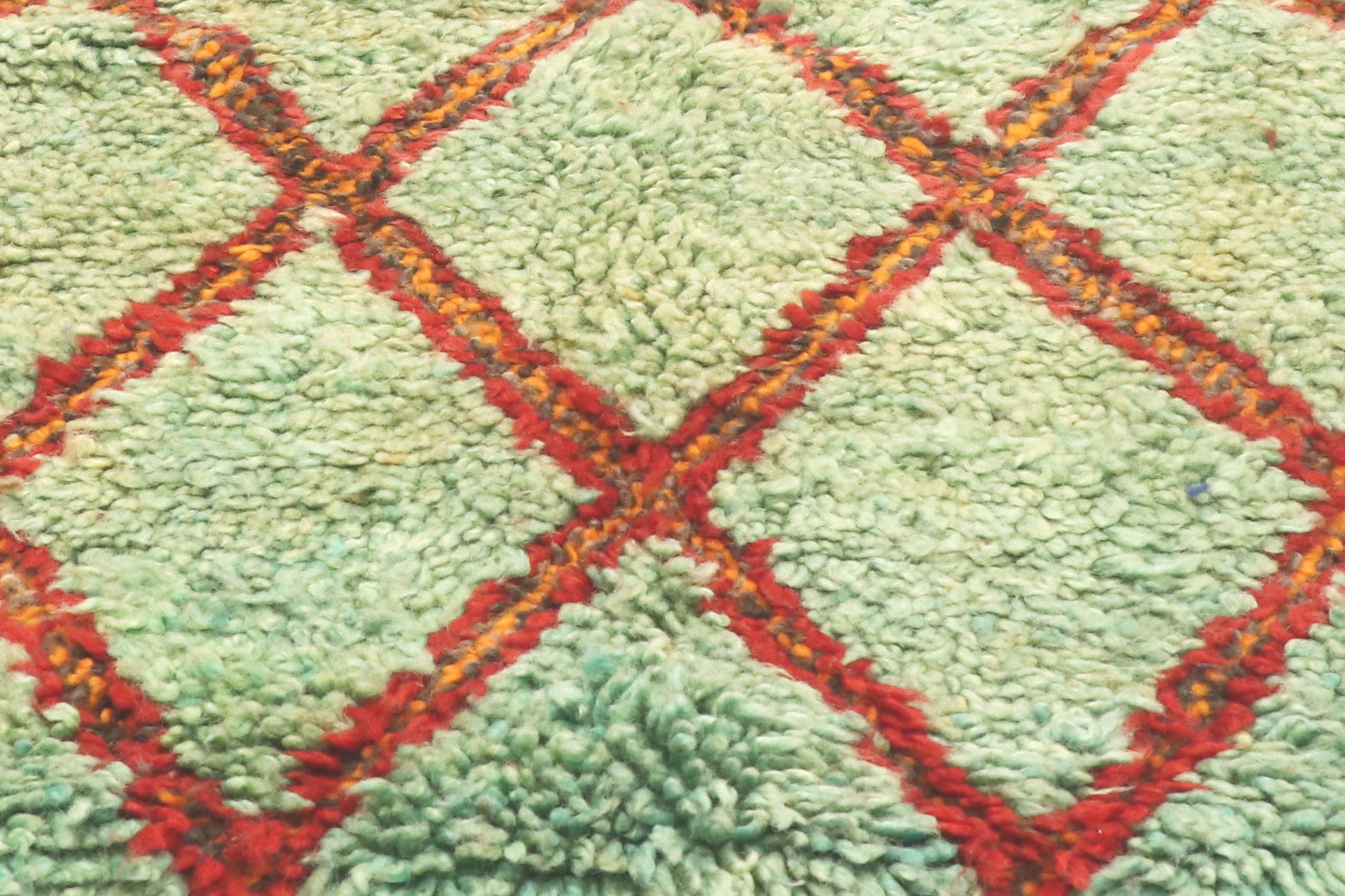 6 x 10 Vintage Green Moroccan Beni Ourain Rug 20967